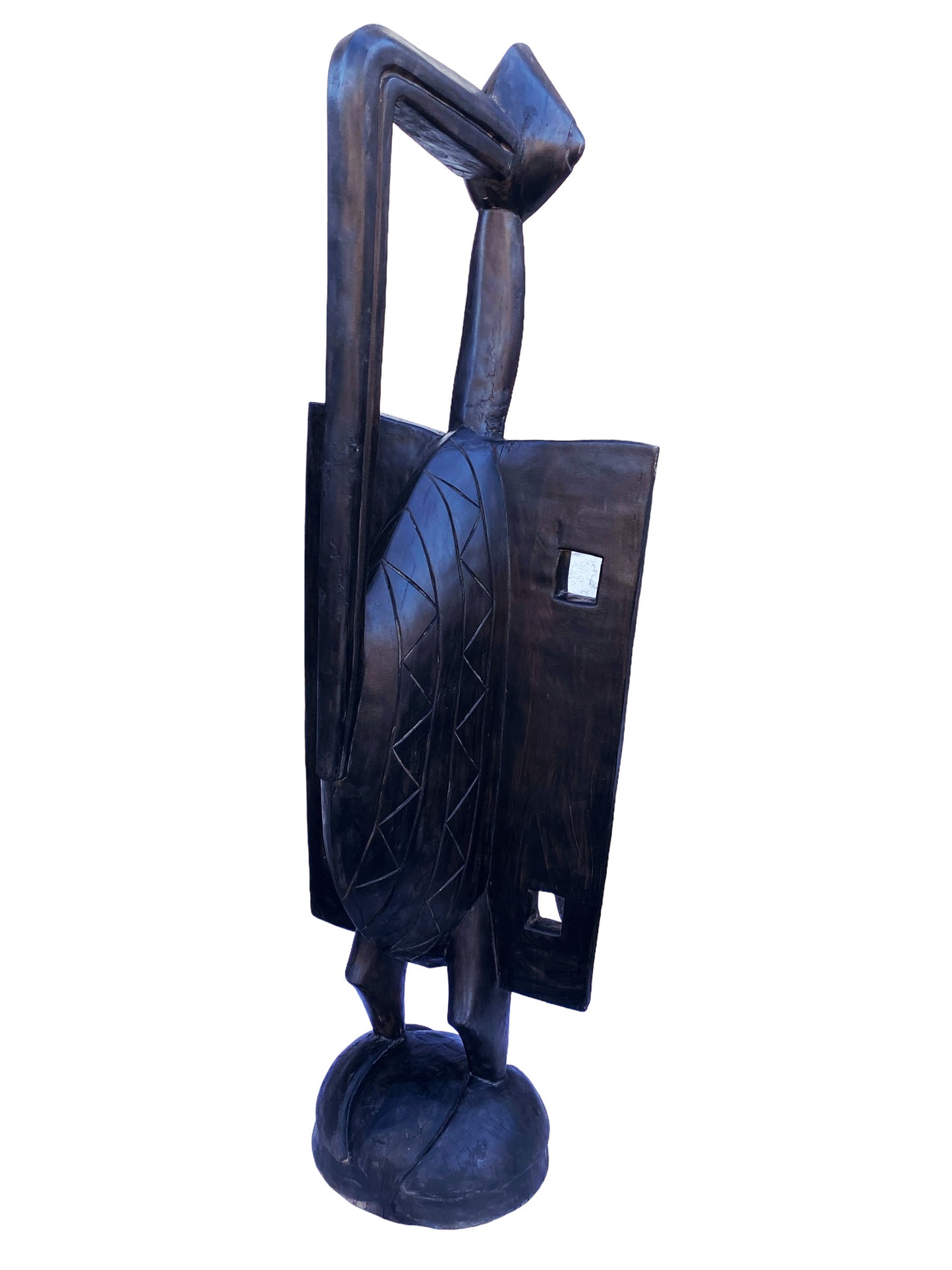 #7110 Huge Sculpture of Senufo Bird Statue Cote d'Ivoire 71.5" H