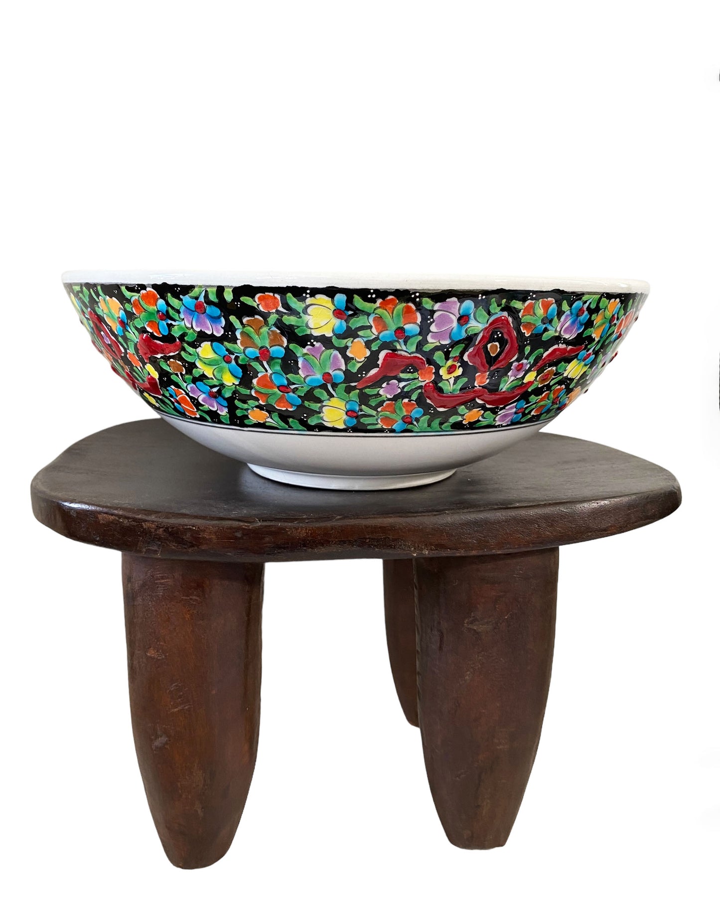 #5640 Large Handpainted Turkish Mezze Serving Bowl 12" Diameter