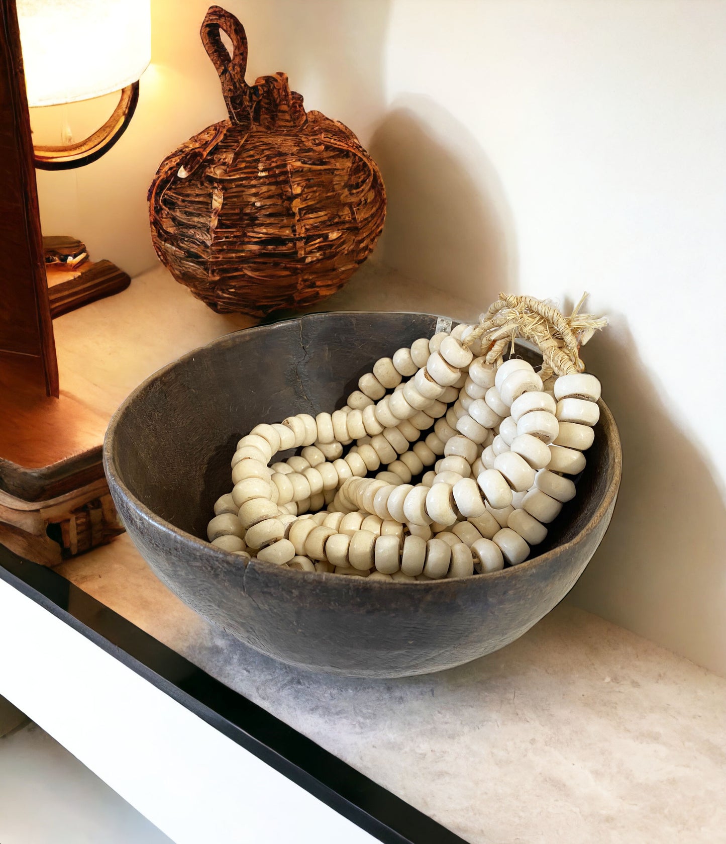 #5837 African Hausa Wooden Bowl From Niger 11.25" Diameter