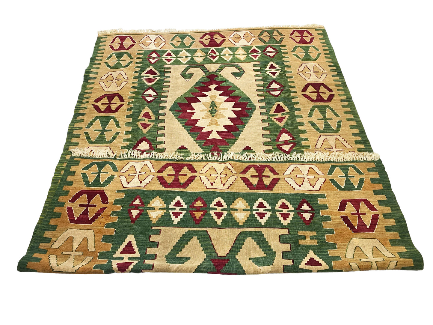 #7156 Turkish Kilim Hand Woven Rug 7'.7 by 5'.3