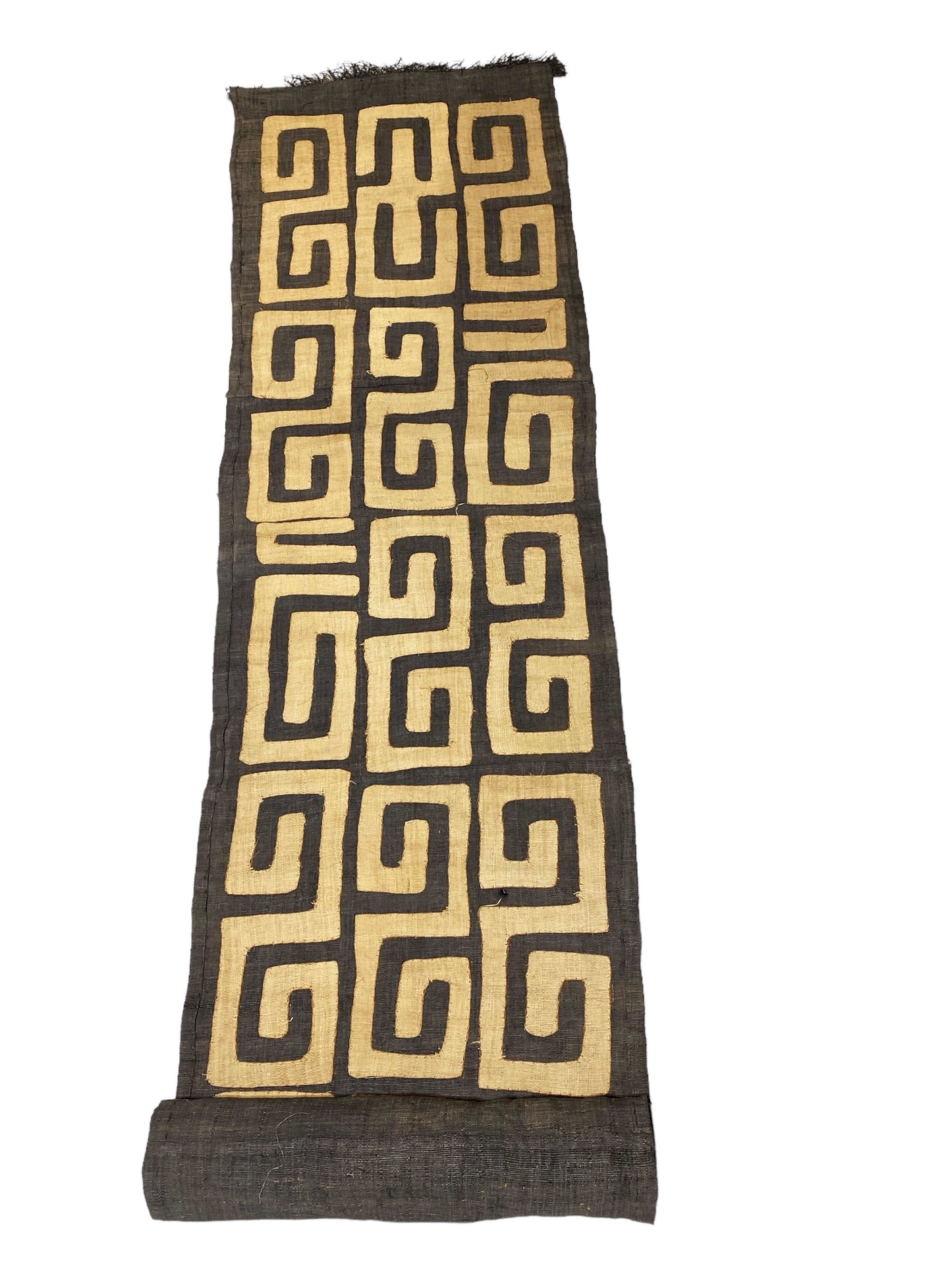 #5972 Superb African Kuba Cloth Raffia /Textile Zaire 119"