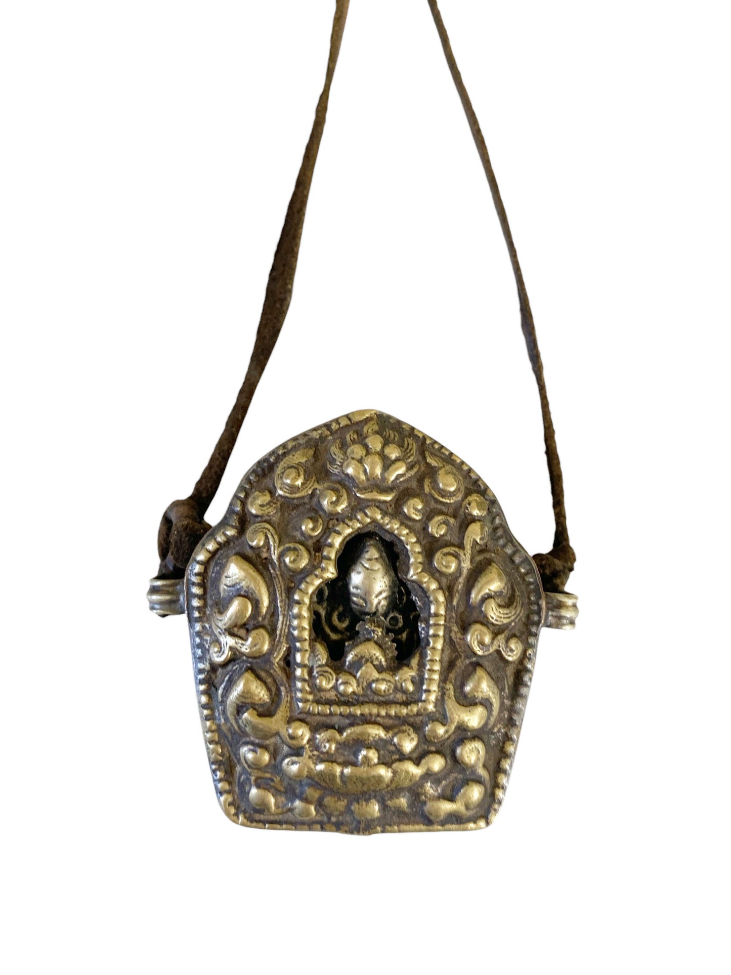 #6250 Nepalese Bronze Buddhist Deity Gau Box pendant/Wall Hanger.
