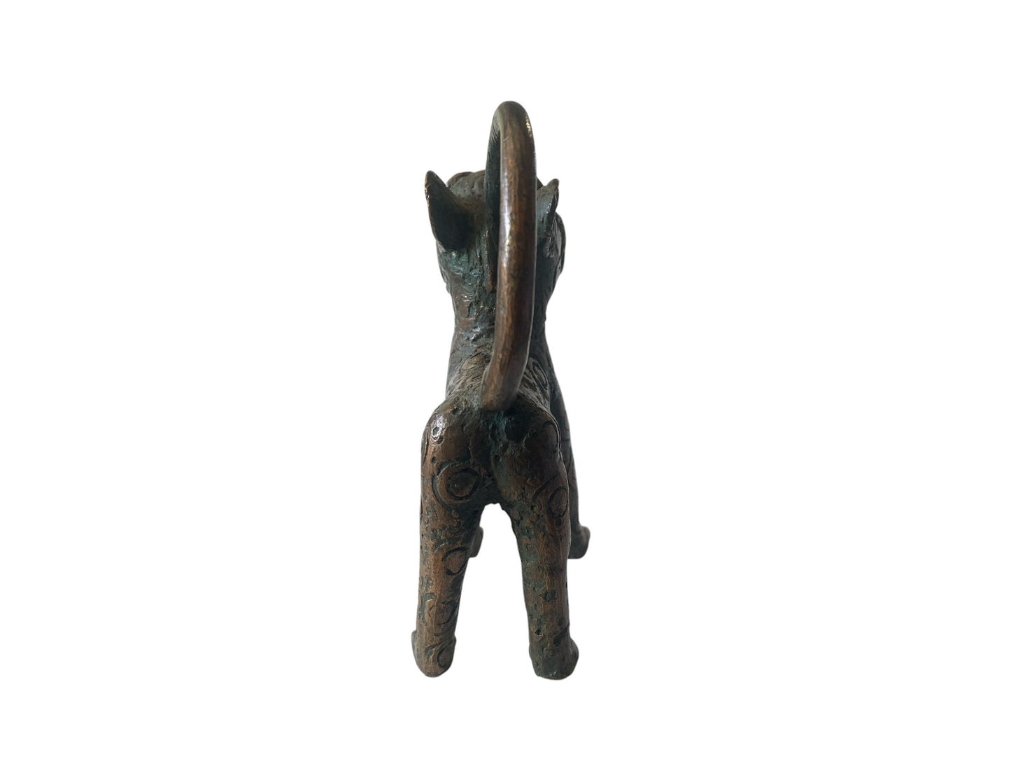 #3295Superb Benin Leopard Bronze Nigeria African 5.5" H