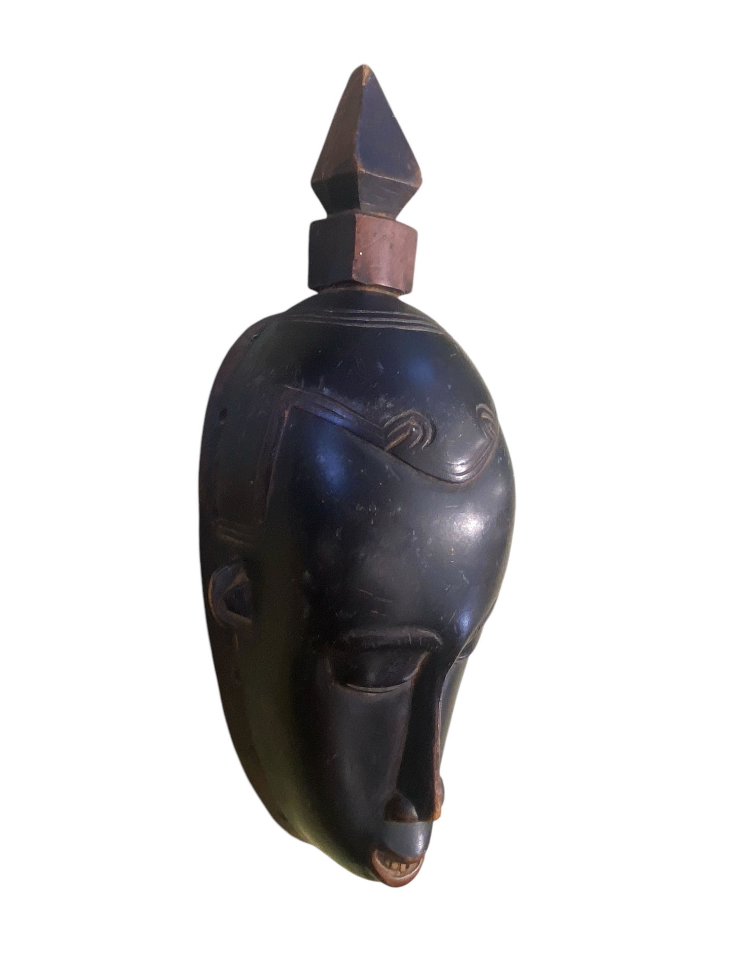 #1801 Superb Old African Baule Portrait Mask Cote D'ivoire 17" H