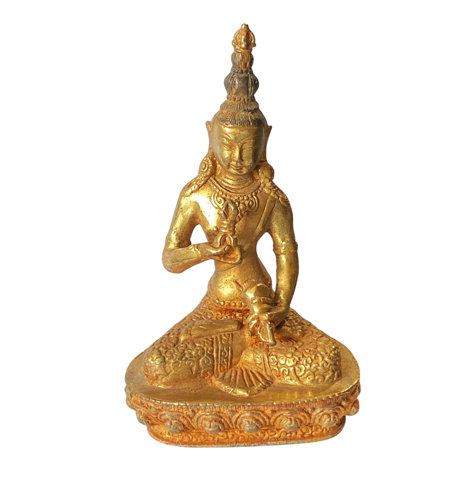 #4064 Gilt Bronze Meditating Serenity Calming Buddha