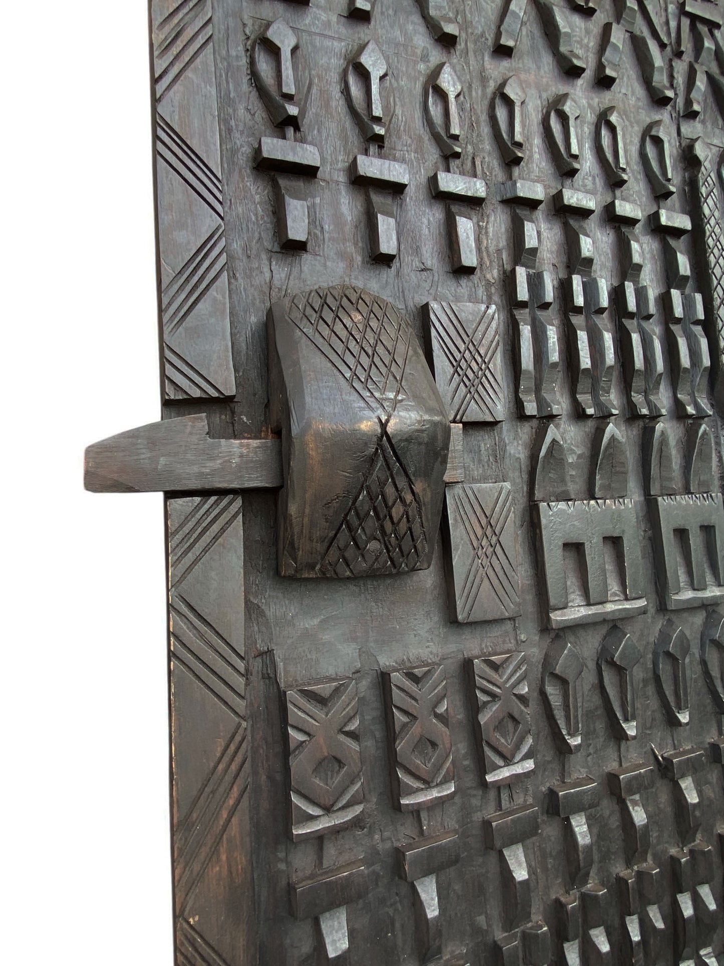#6825 Dogon Crocodiles Door With Figures Mali African 78" H