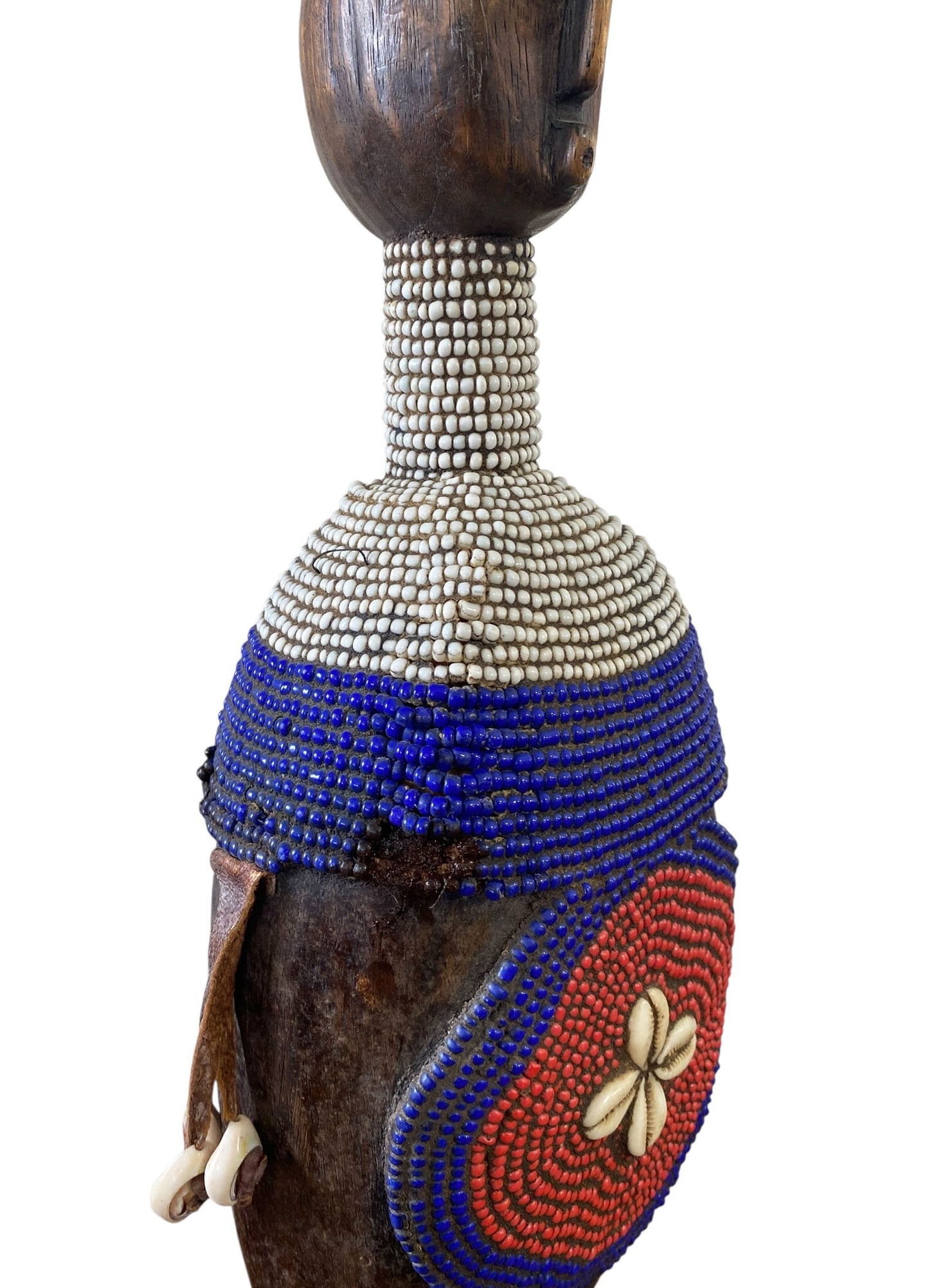 #731 Vintage African Namji Fertility Beaded Doll 20" H