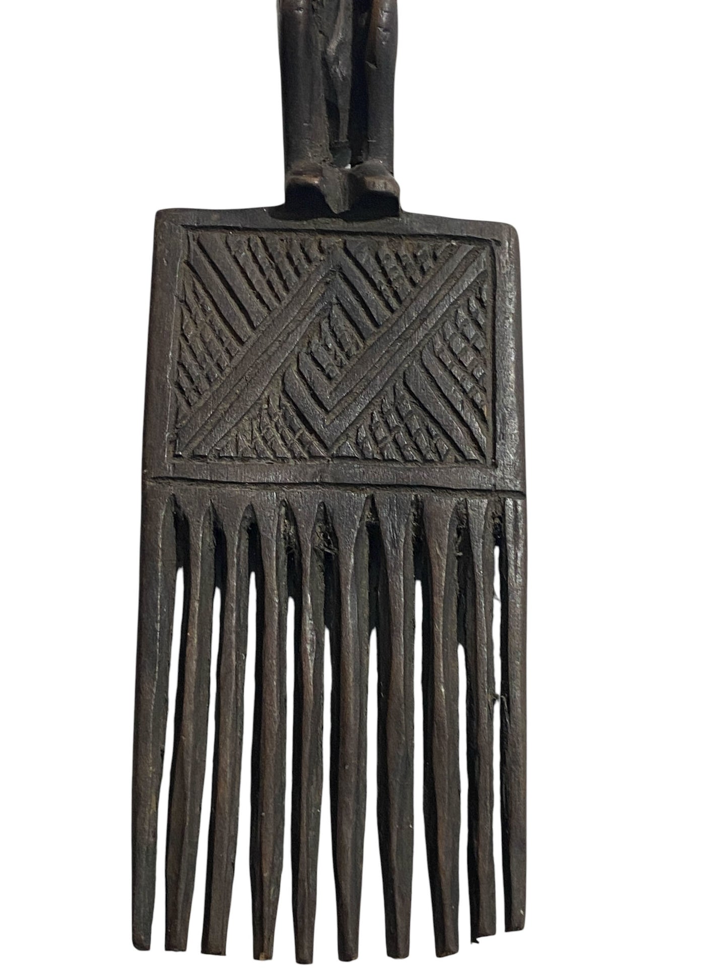 #1123Hemba Wedding Comb w/ Seating Figure Congo 8.5
