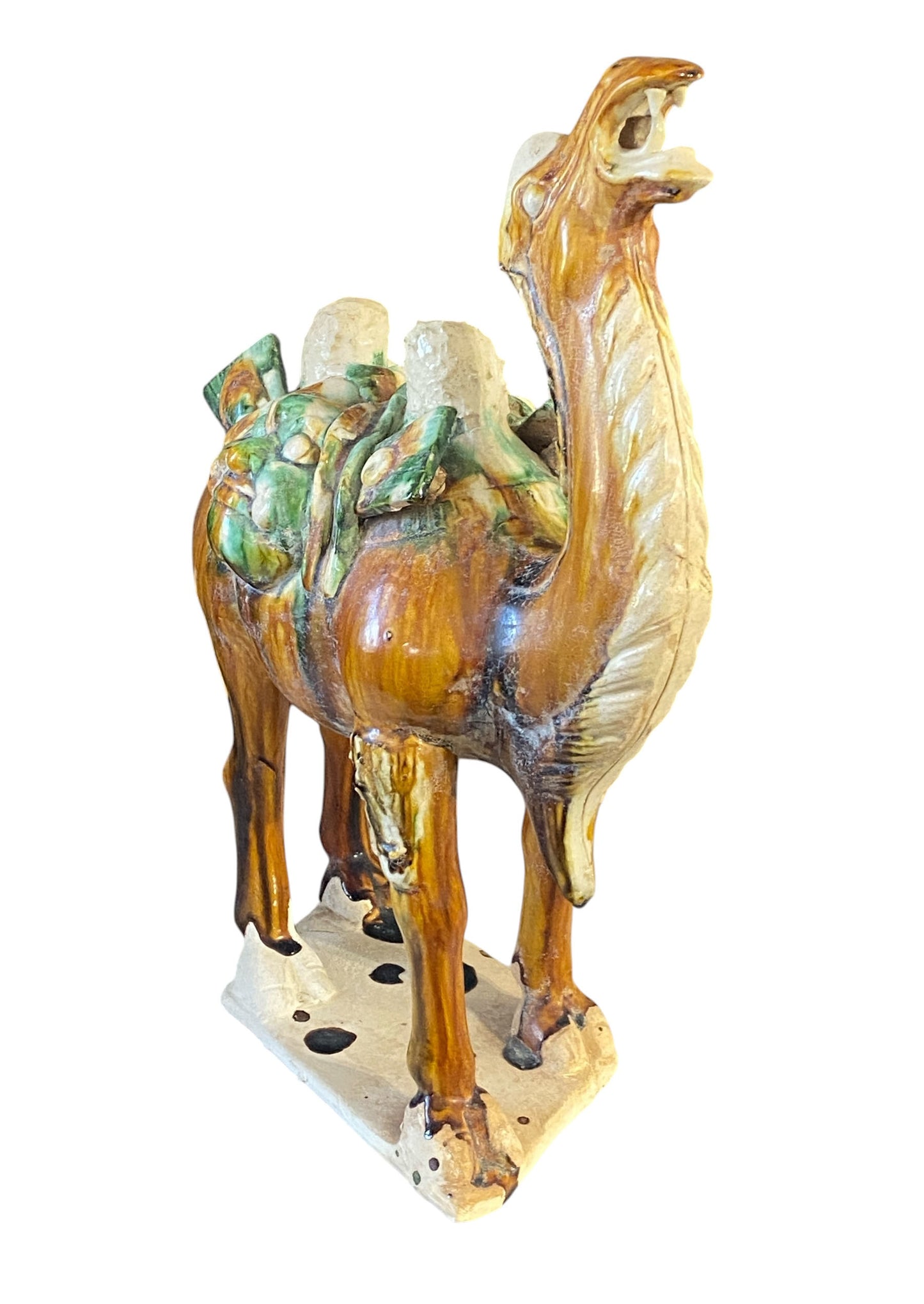 #2389  Chinese Tang-Style Sancai Terra cotta Camel 18" H