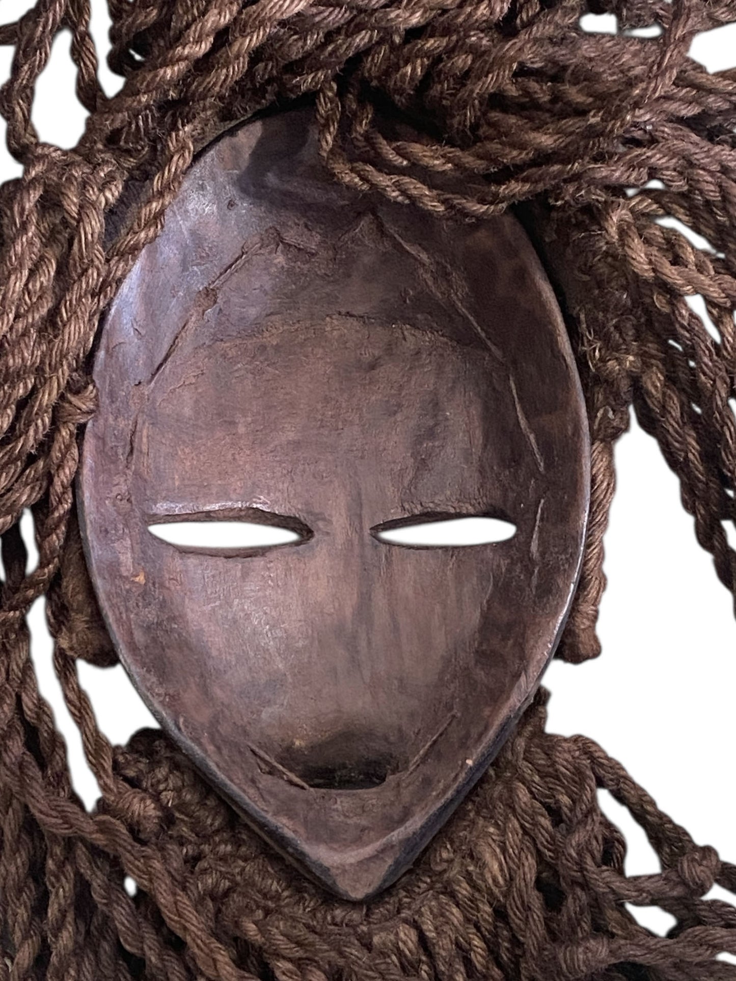 #3275 Superb Vintage African I .Coast Dan Ceremonial Dance Mask 14" H