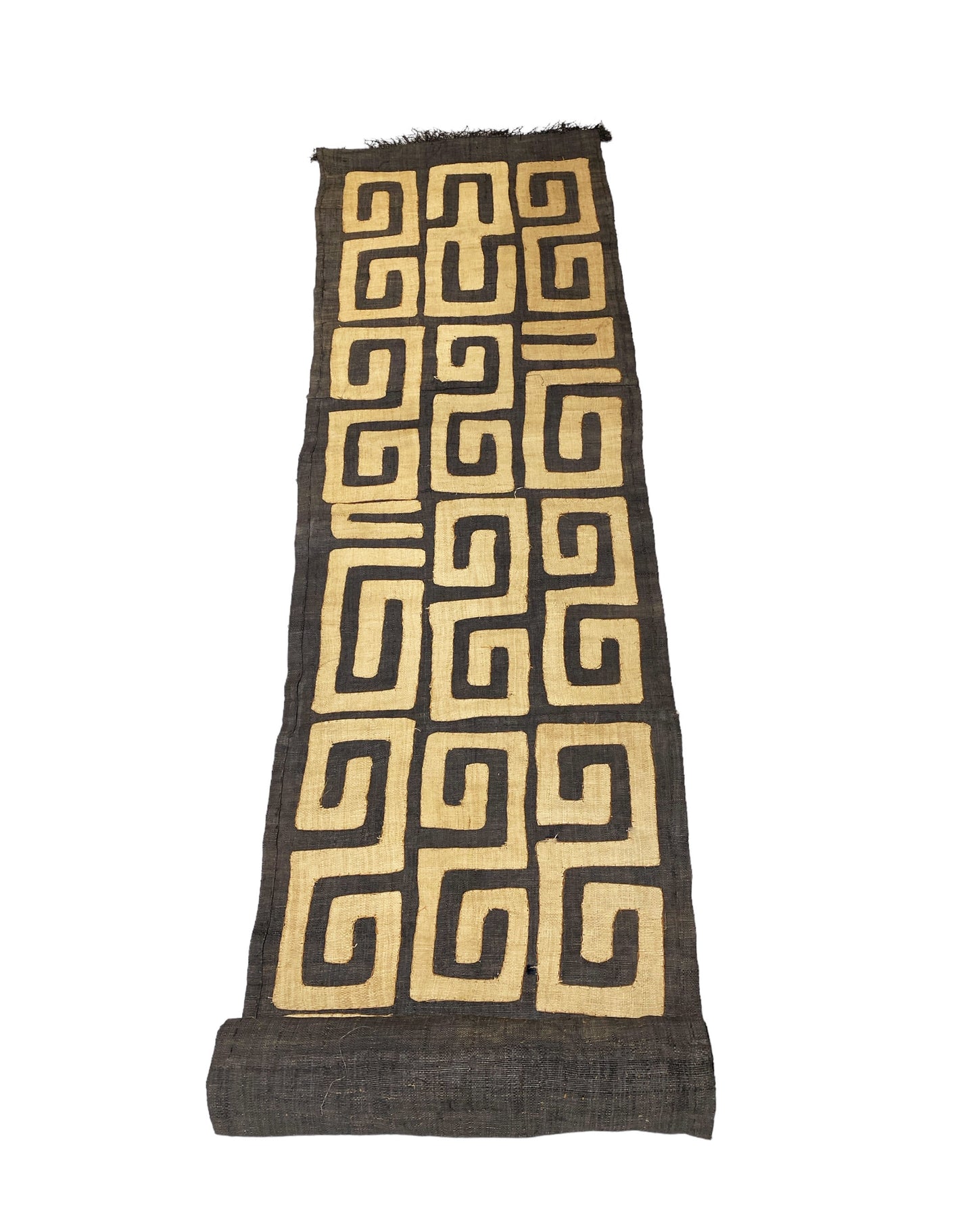 #5972 Superb African Kuba Cloth Raffia /Textile Zaire 119"