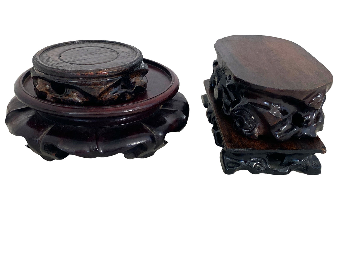 #6138 Chinoiserie Solid Wood Stands set of 4 Different Size