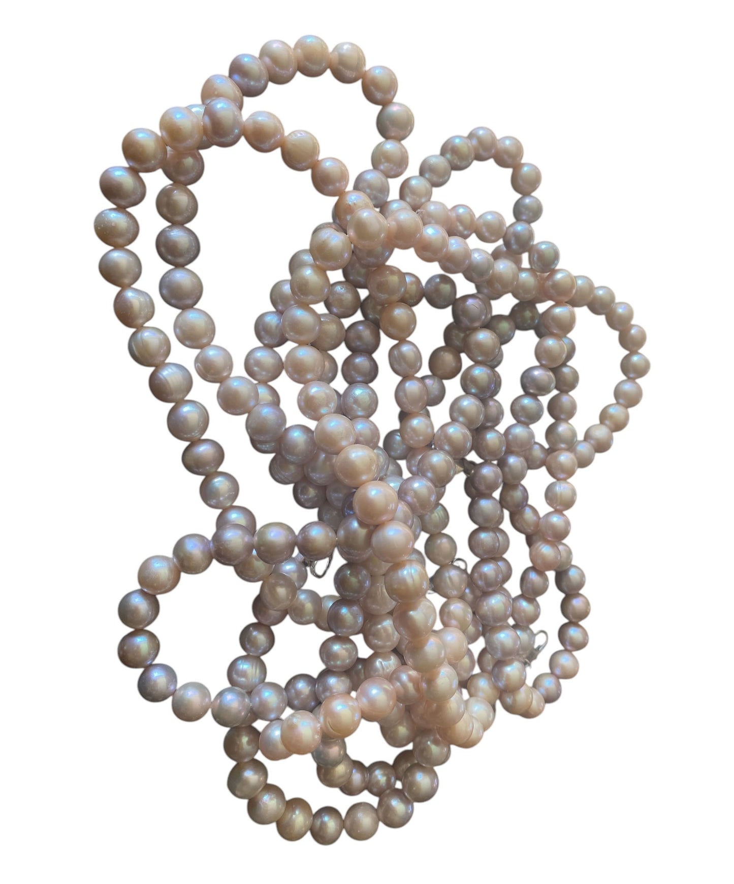 #6322 Genuine Pinkish /grayish Pearl Necklace Cultured Freshwater 17" long