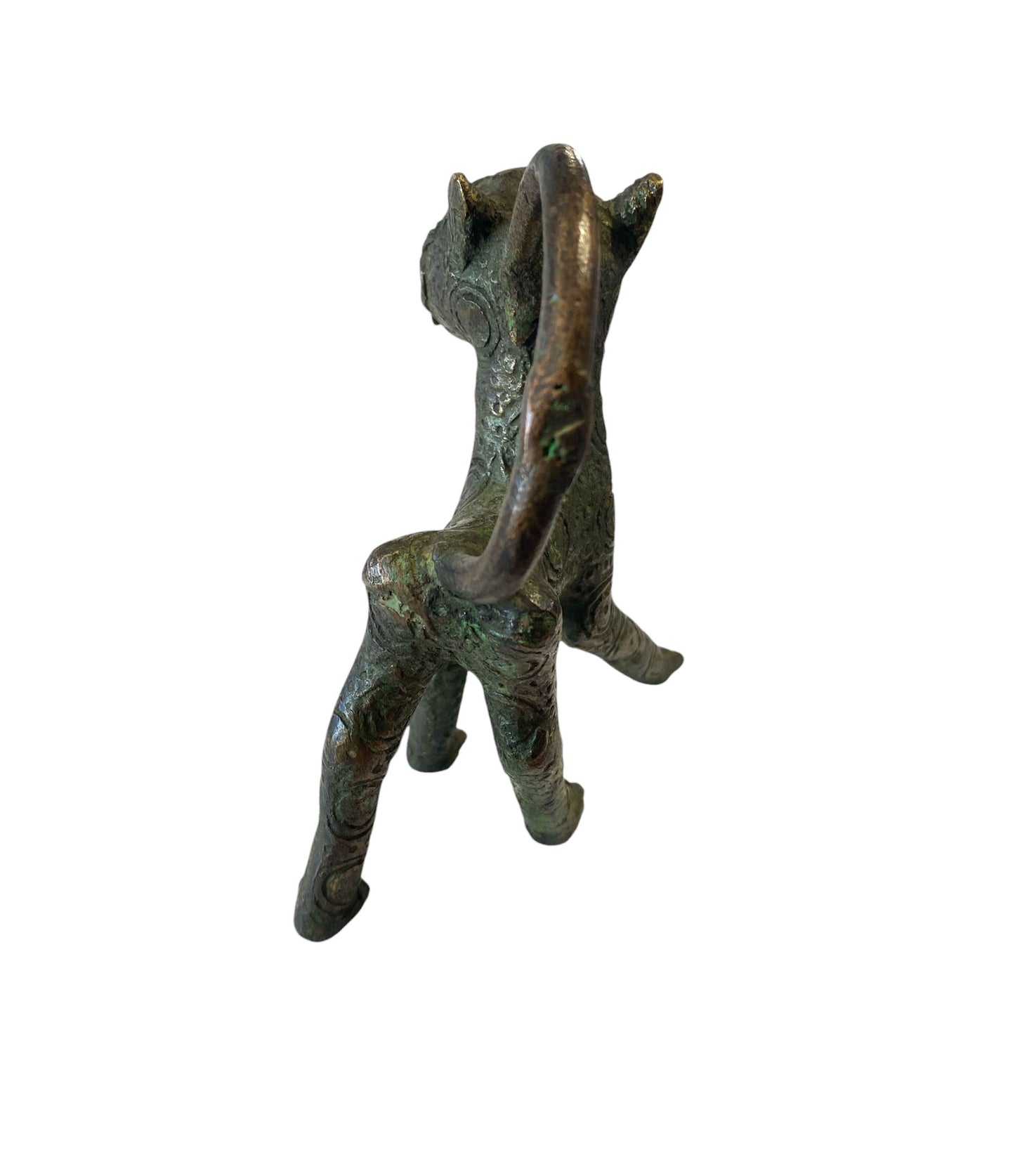 #5243 Superb Benin  Leopard Bronze Nigeria African 5.75" H