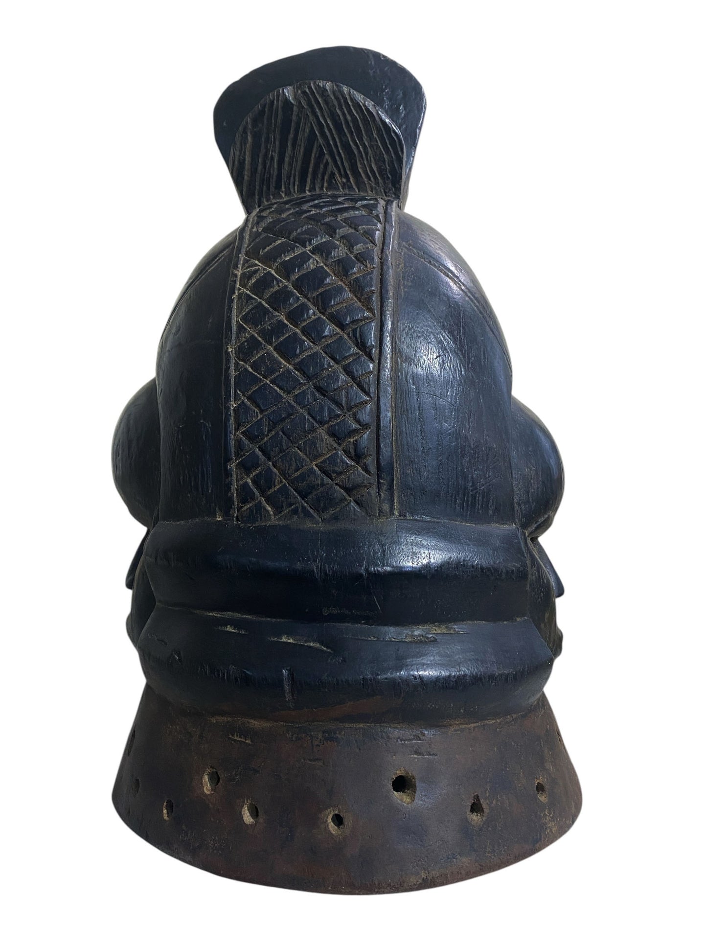 #6569 Mende Helmet Mask Sowei Sande Society Liberia 18.5" H