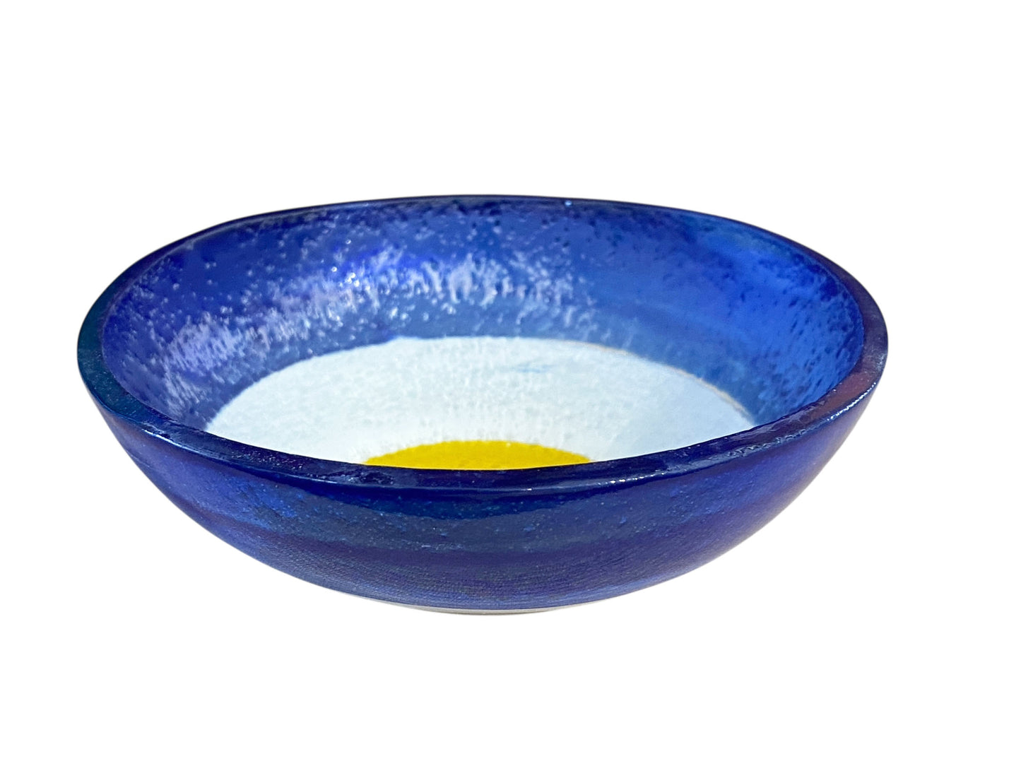 #3782 Middle Eastern Cobalt Blue Glass Bowl with Eye 4.75" D