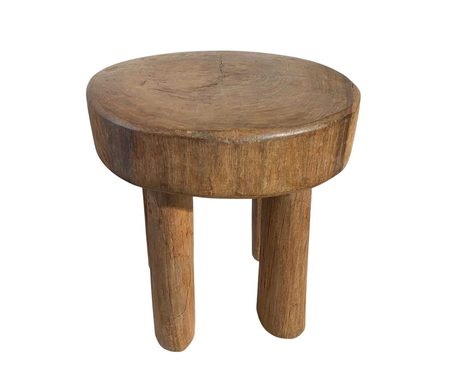 #7282 African Vintage Carved Wood Milk Stool Hehe Gogo People Tanzania 12" H
