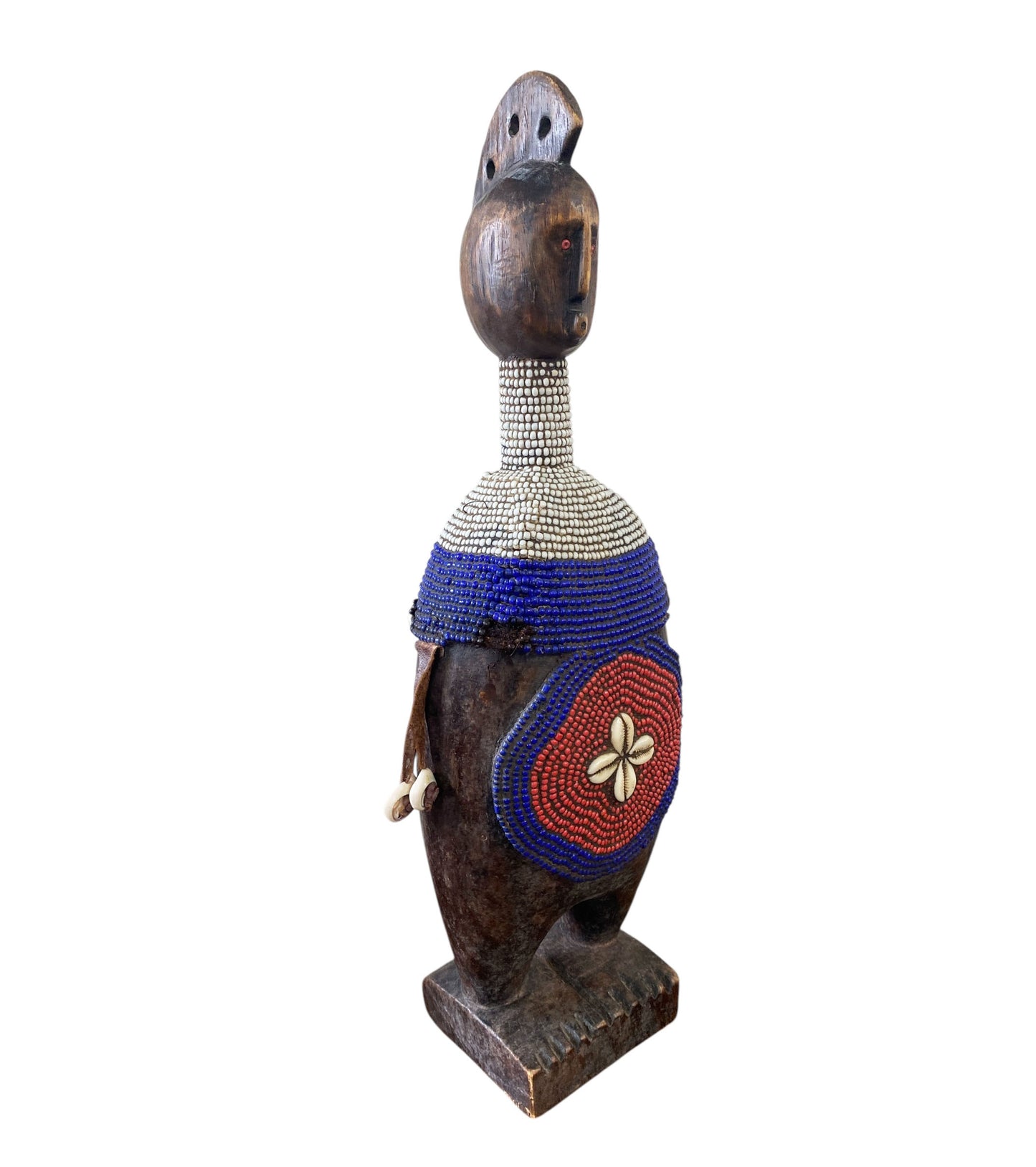 #731 Vintage African Namji Fertility Beaded Doll 20" H