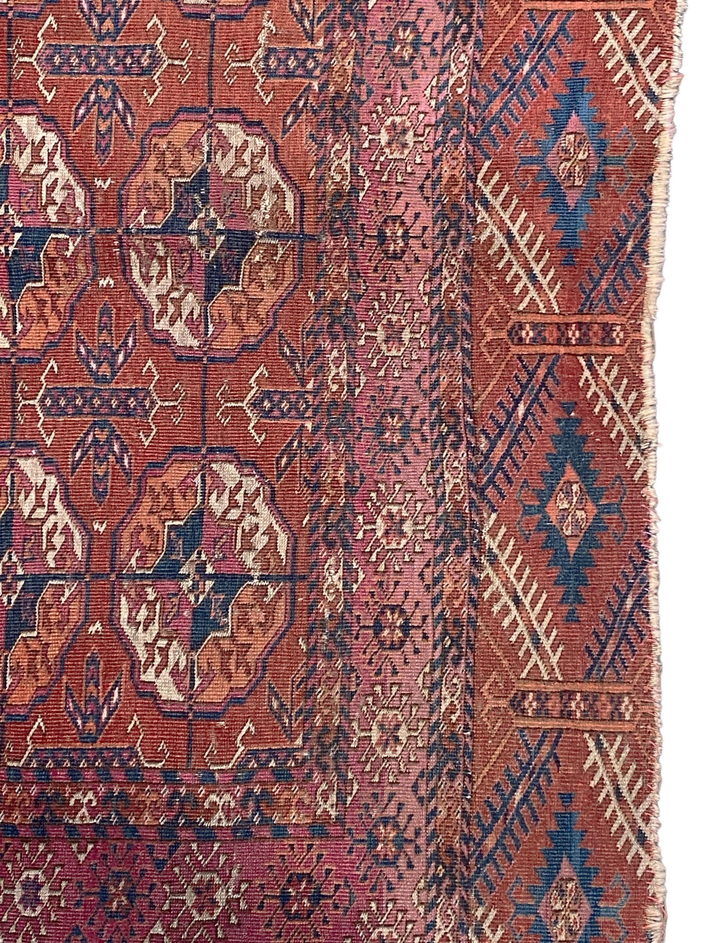 #5893 Antique circa 1900 Fine Tribal Turkmen Tekke Wool Rug 47"