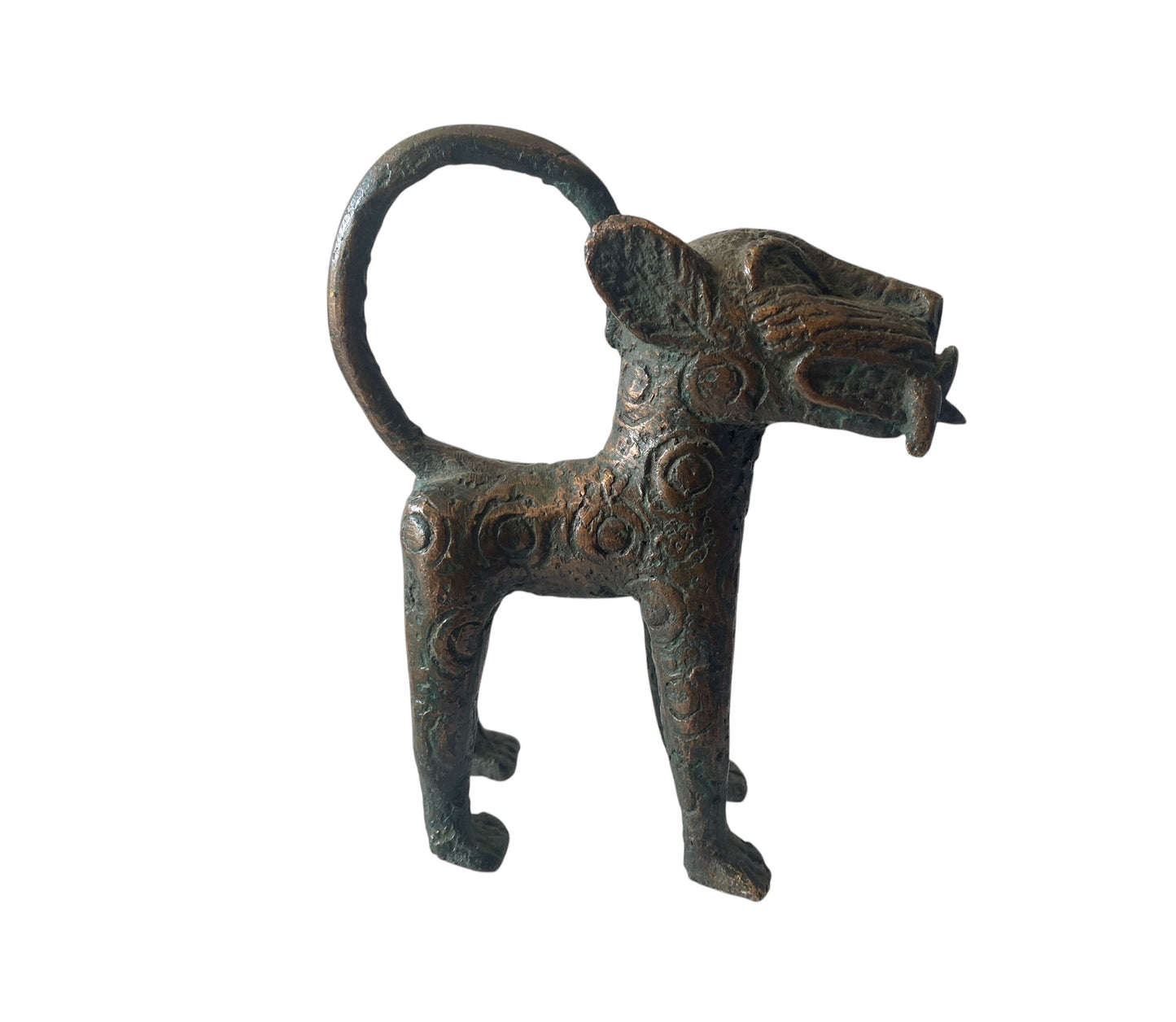 #3313 VTg Benin  Leopard Bronze Nigeria African 5.25" H