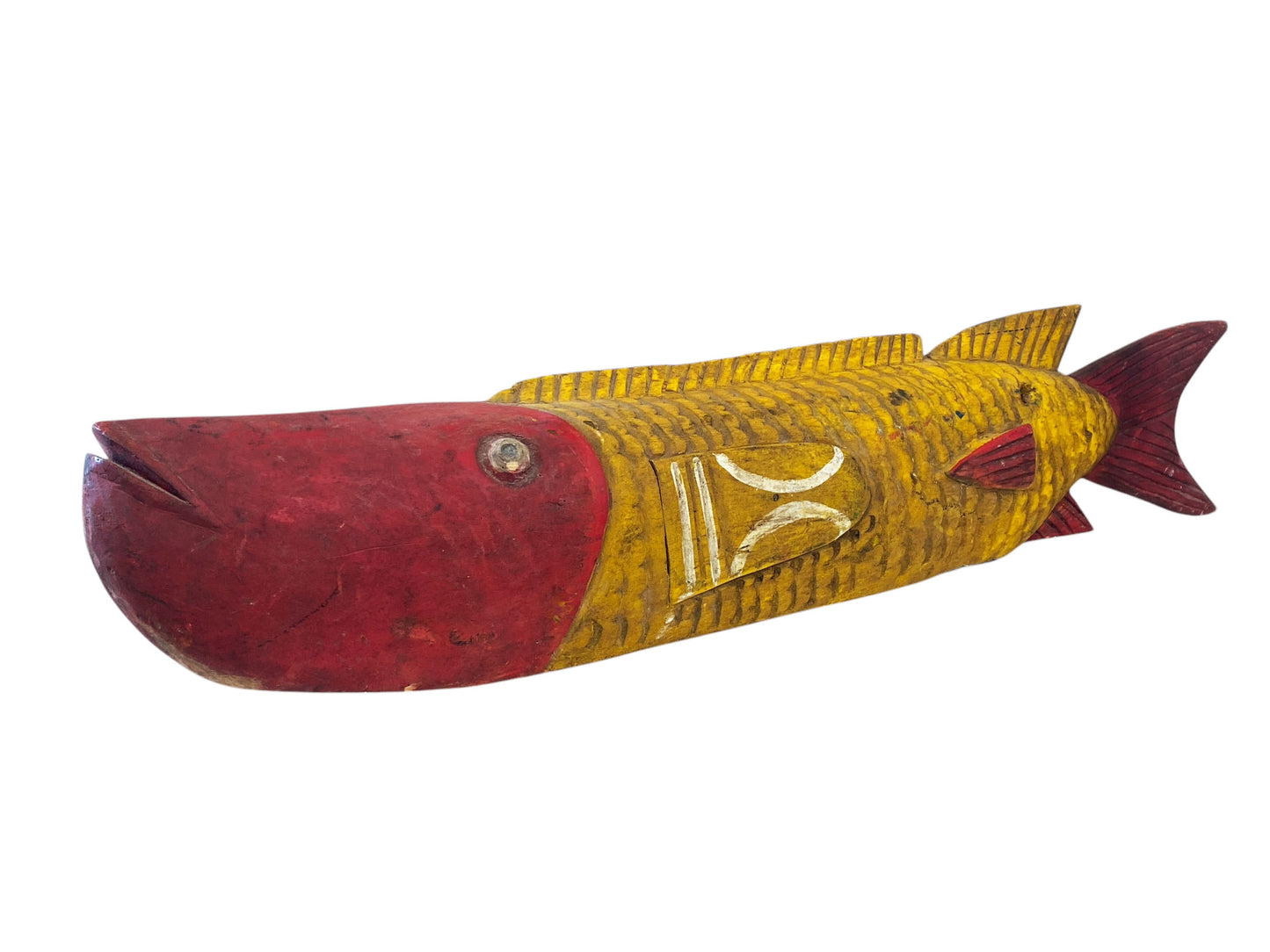 #3650 African Wooden Fish Bozo Tribe Mali 37"