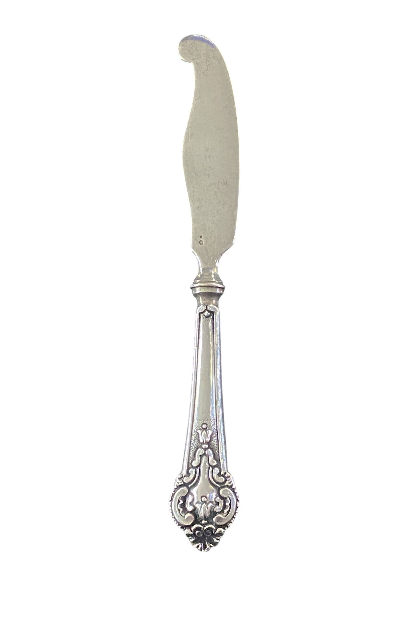 #56 Vintage Portuguese Solid Silver Baroque Style Butter/ Cheese/Pâté Spreader