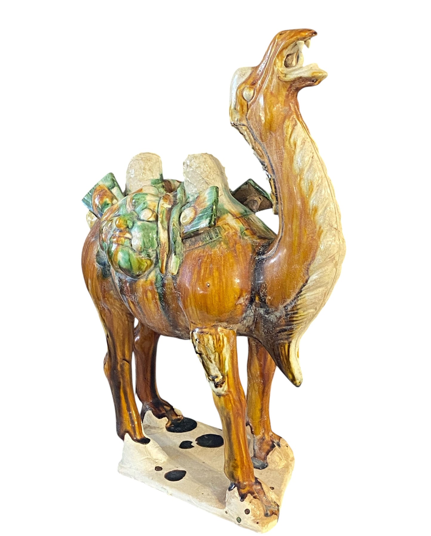 #2389  Chinese Tang-Style Sancai Terra cotta Camel 18" H