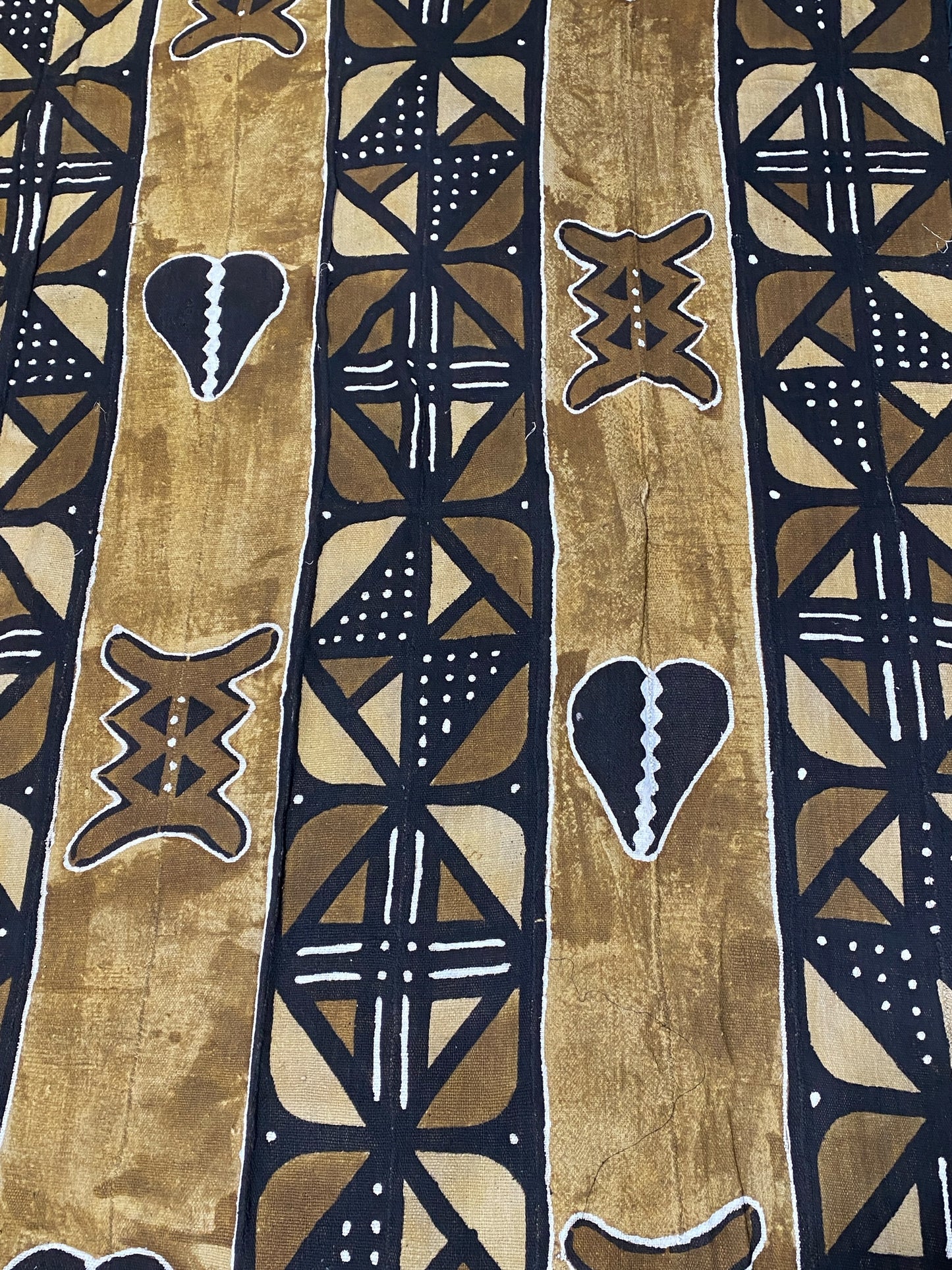 #5952 Large African Bogolan Mud Cloth Textile 88" h by 59" W