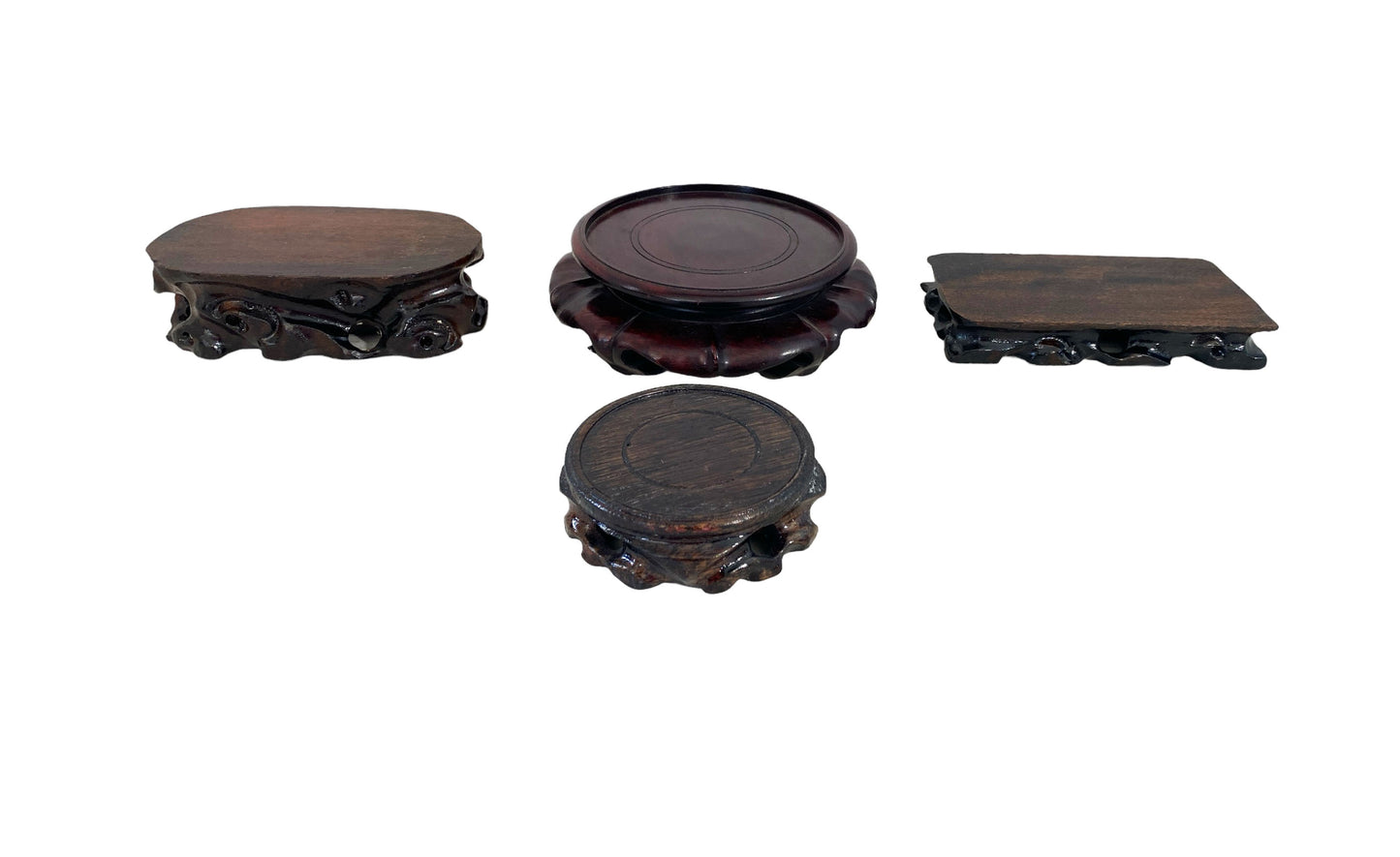 #6138 Chinoiserie Solid Wood Stands set of 4 Different Size