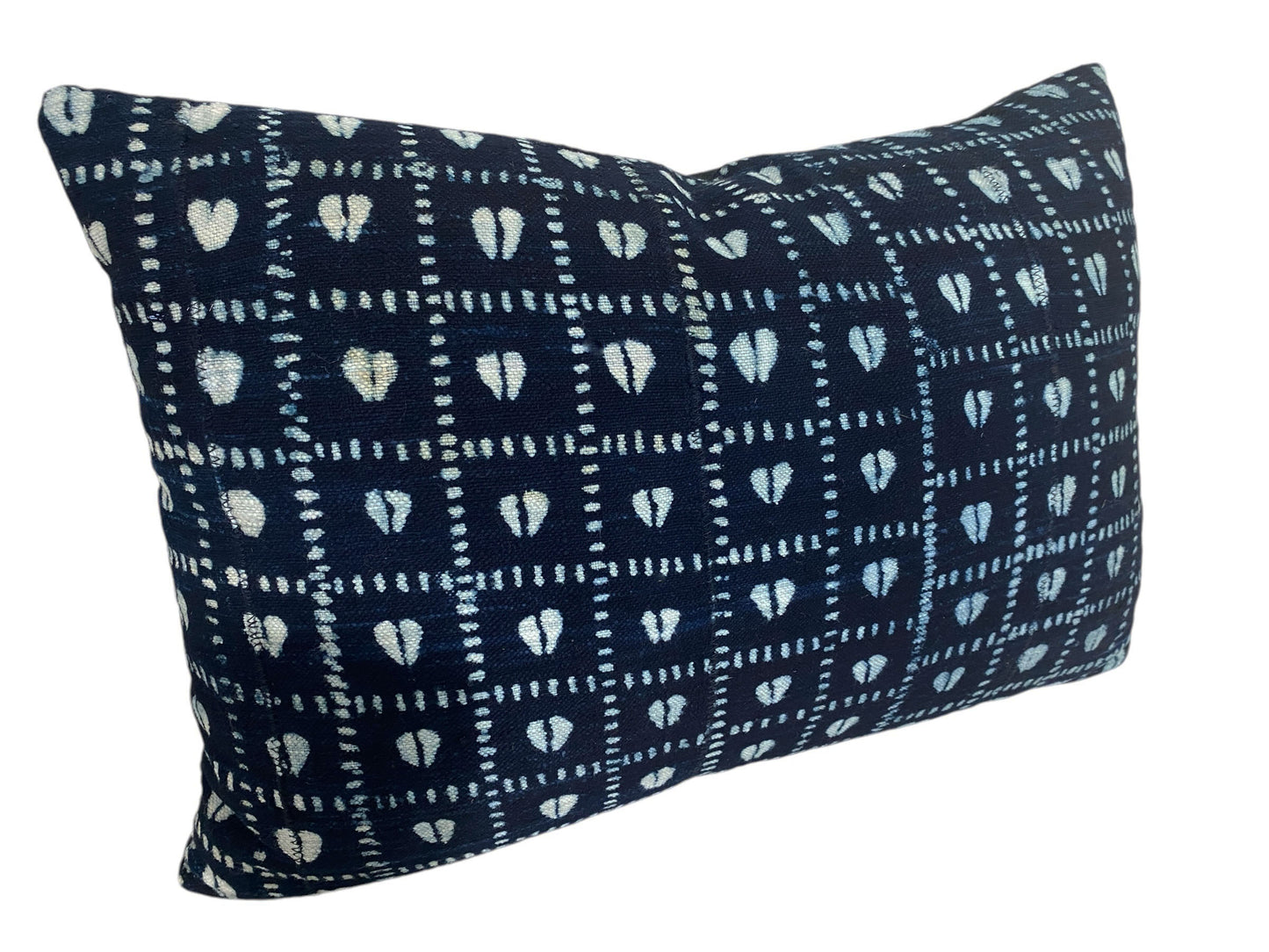 #683 African Custom Made Indigo cloth Pillow 19" w by 13" H