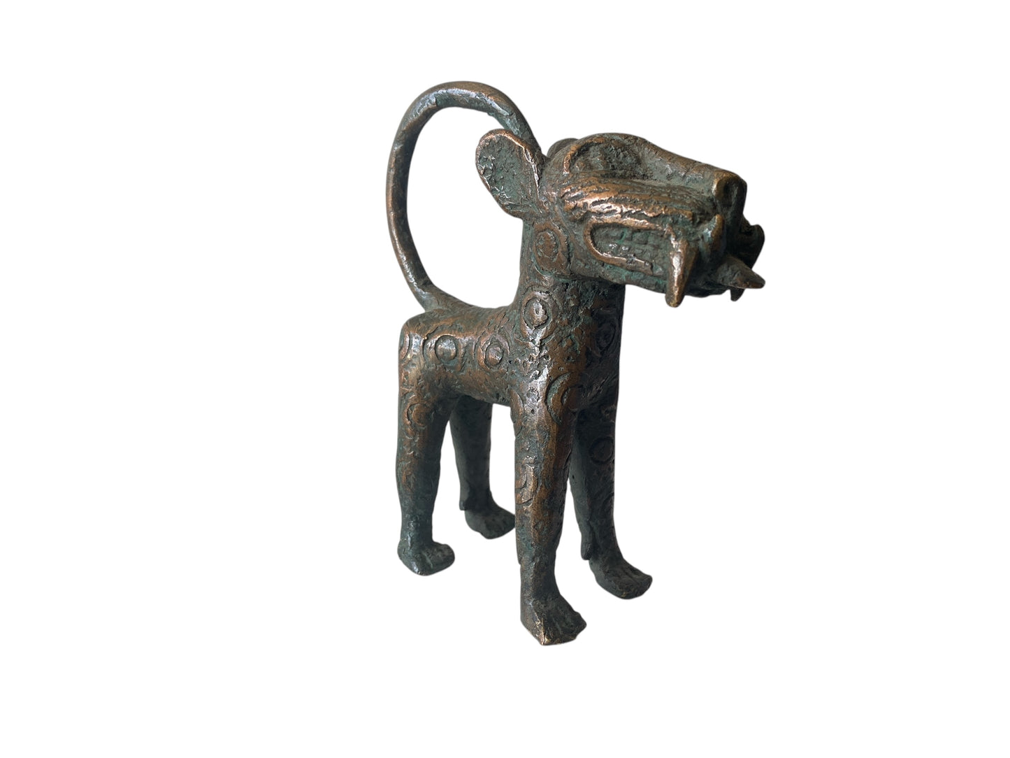 #3313 VTg Benin  Leopard Bronze Nigeria African 5.25" H