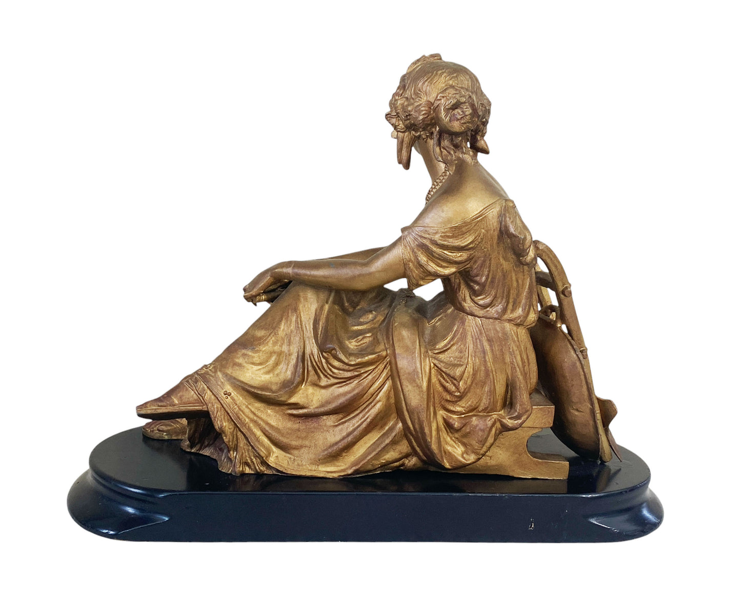 #6438 Vintage French Victorian White Metal Sculpture Of Ceres Agricultural Goddess SignedD.Marie