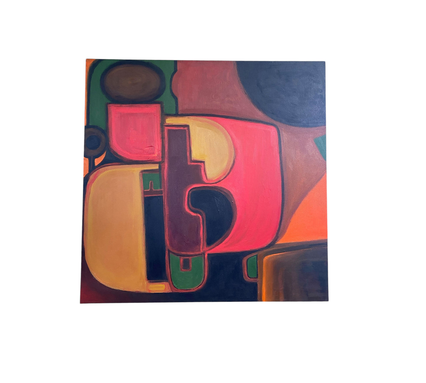 #6685 Acrylic on Canvas Abstract Signed YJR 36" H