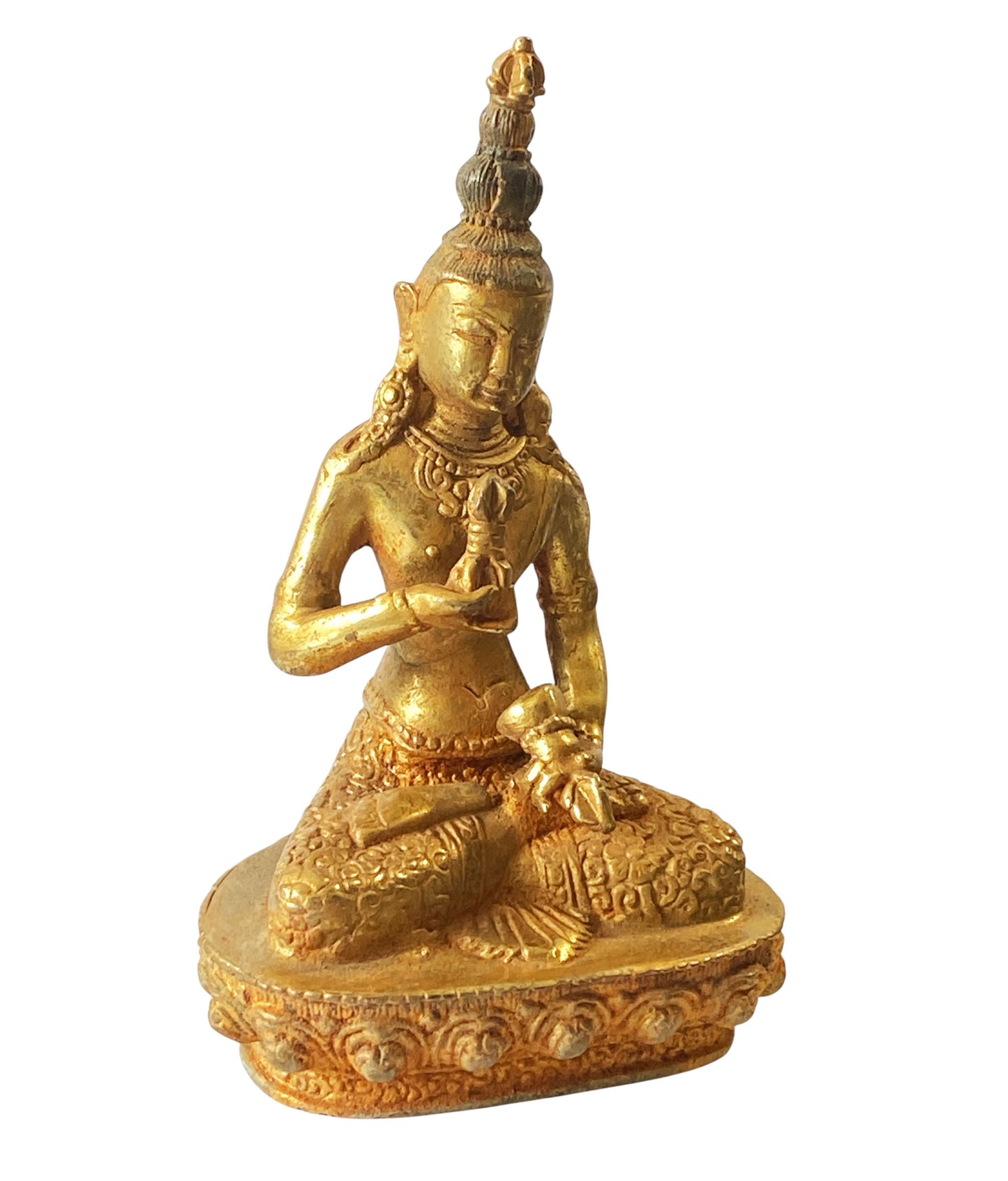 #4064 Gilt Bronze Meditating Serenity Calming Buddha