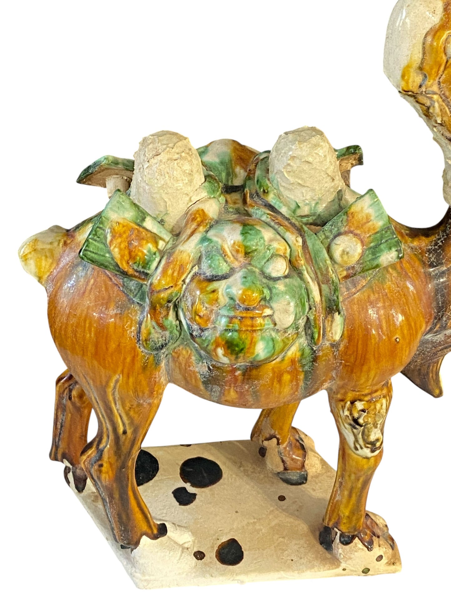 #2389  Chinese Tang-Style Sancai Terra cotta Camel 18" H