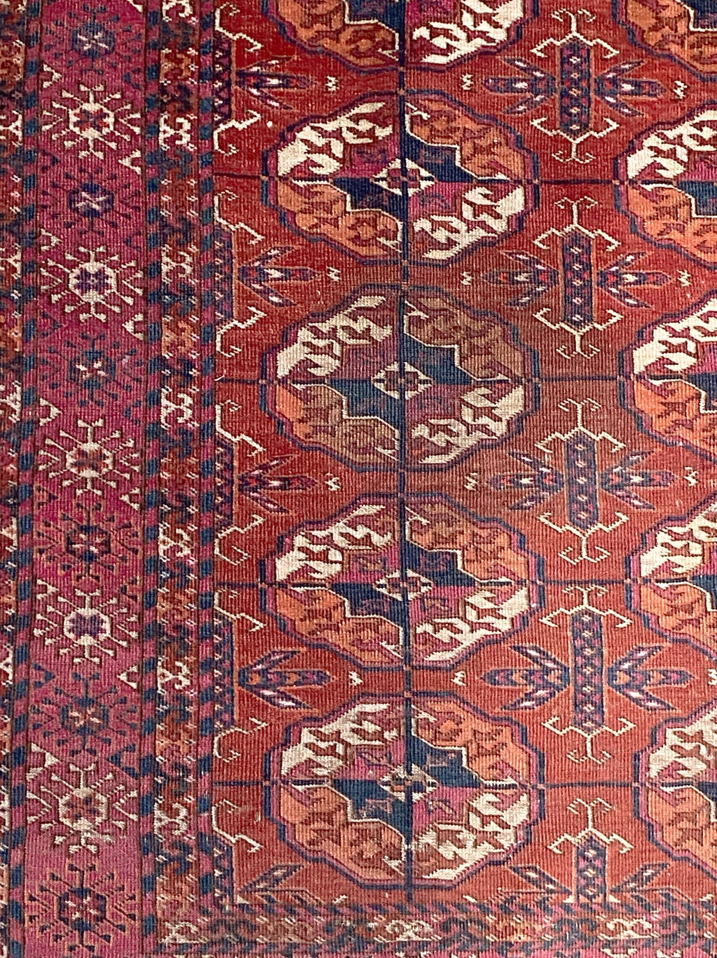 #5893 Antique circa 1900 Fine Tribal Turkmen Tekke Wool Rug 47"