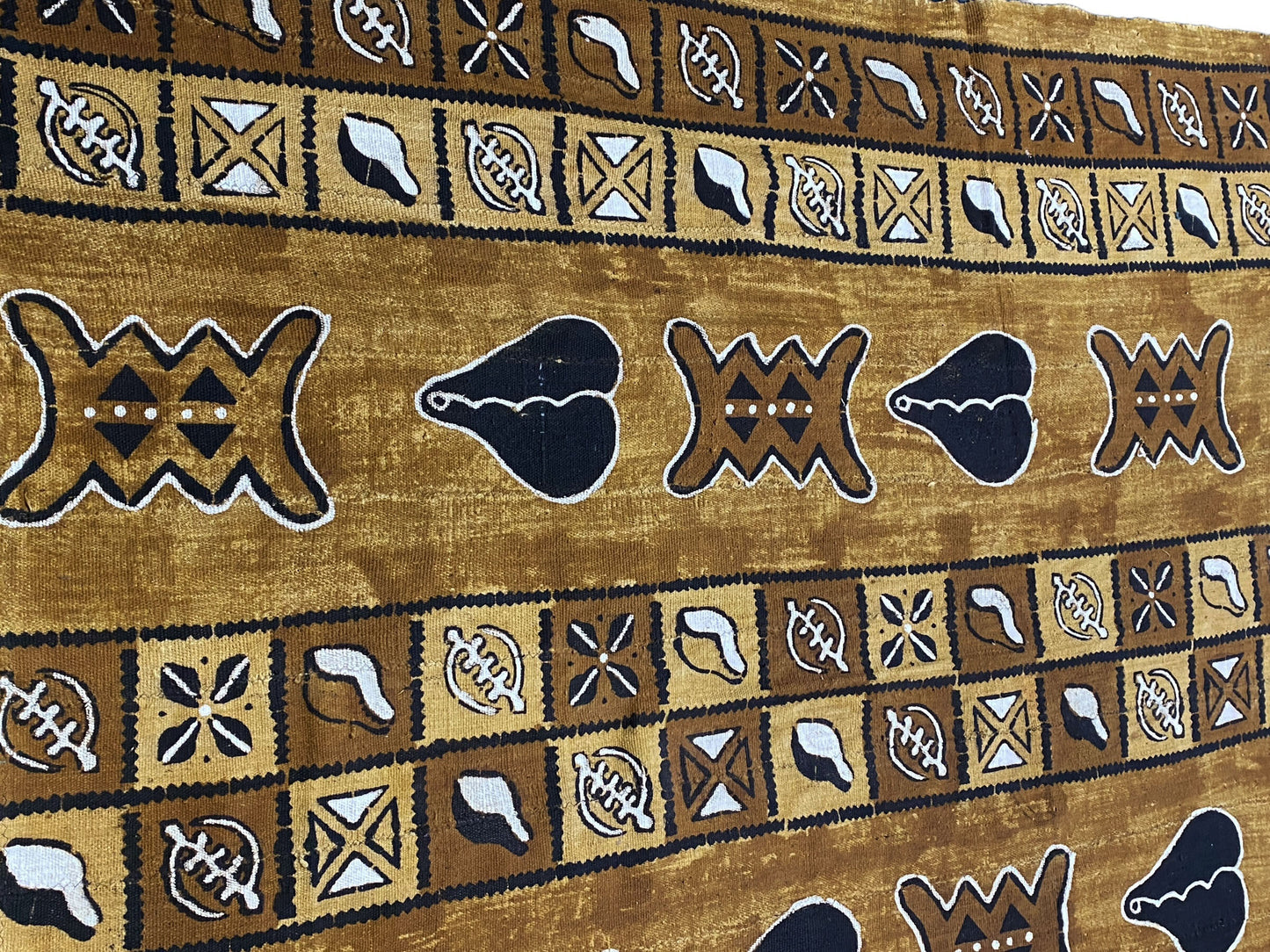 #5948 Large African Bogolan Mud Cloth Textile 86" h by 60" W