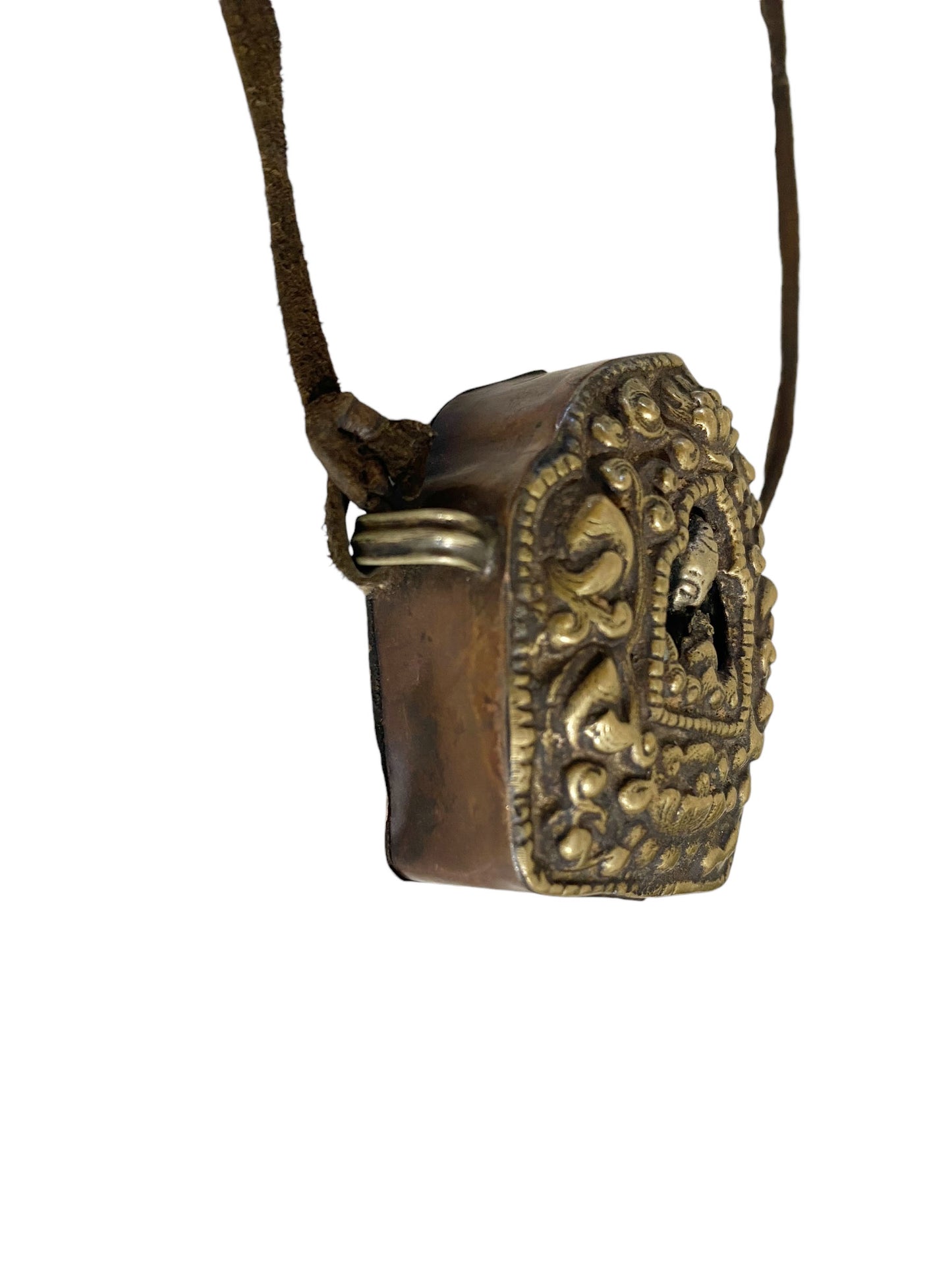 #6250 Nepalese Bronze Buddhist Deity Gau Box pendant/Wall Hanger.