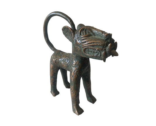 #3295 VTG  Benin  Leopard Bronze Nigeria African 5.5" H