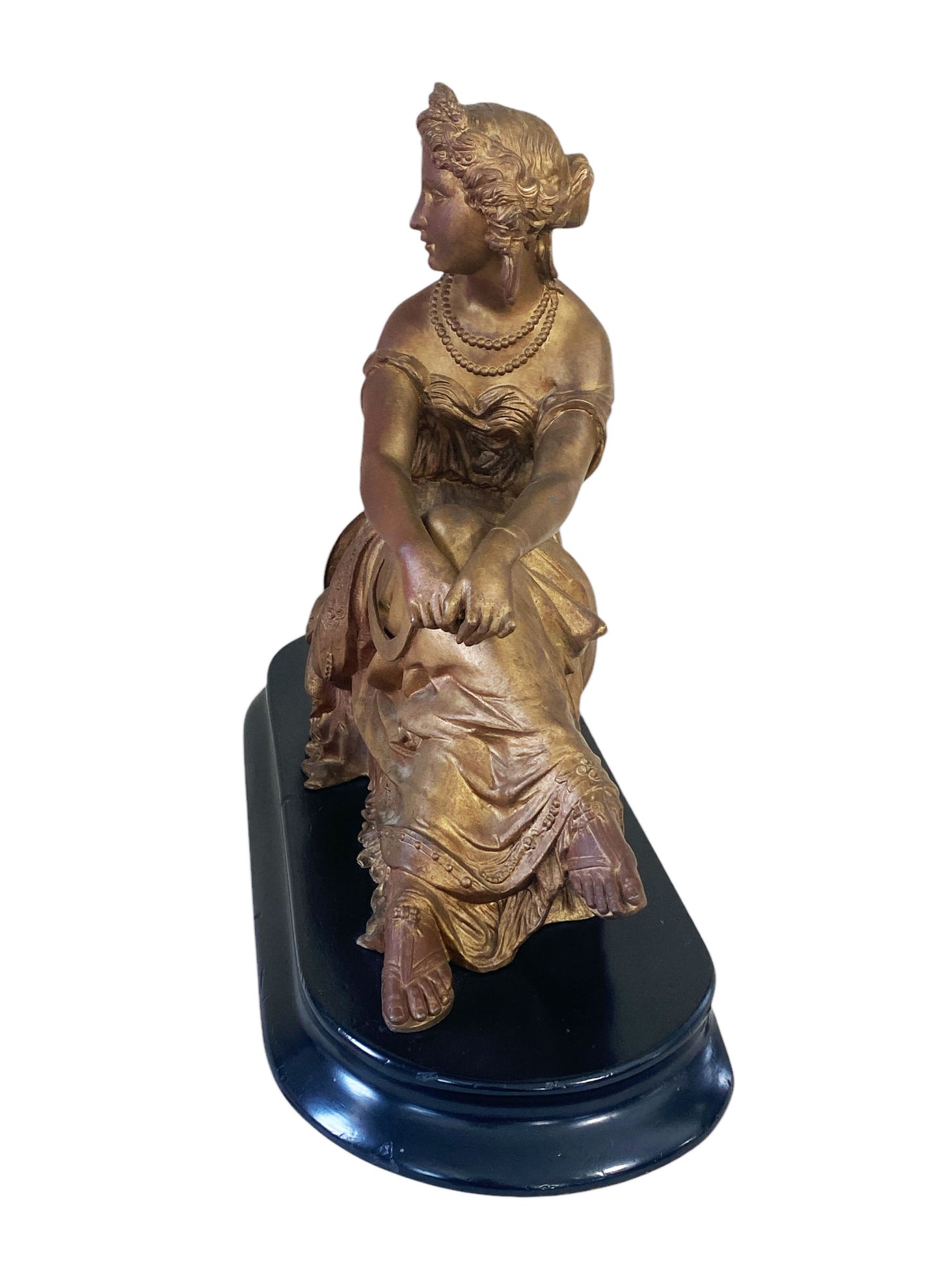 #6438 Vintage French Victorian White Metal Sculpture Of Ceres Agricultural Goddess SignedD.Marie