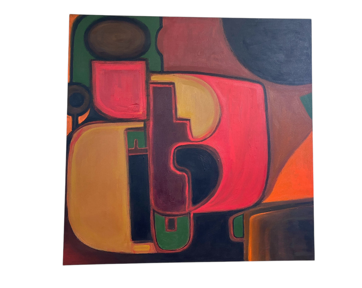 #6685 Acrylic on Canvas Abstract Signed YJR 36" H