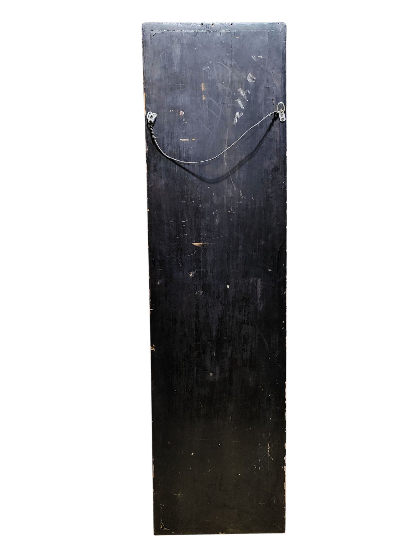 #6854 Antique 19th century Black and Gold Cinnabar Wall Hanging Panel 60" H