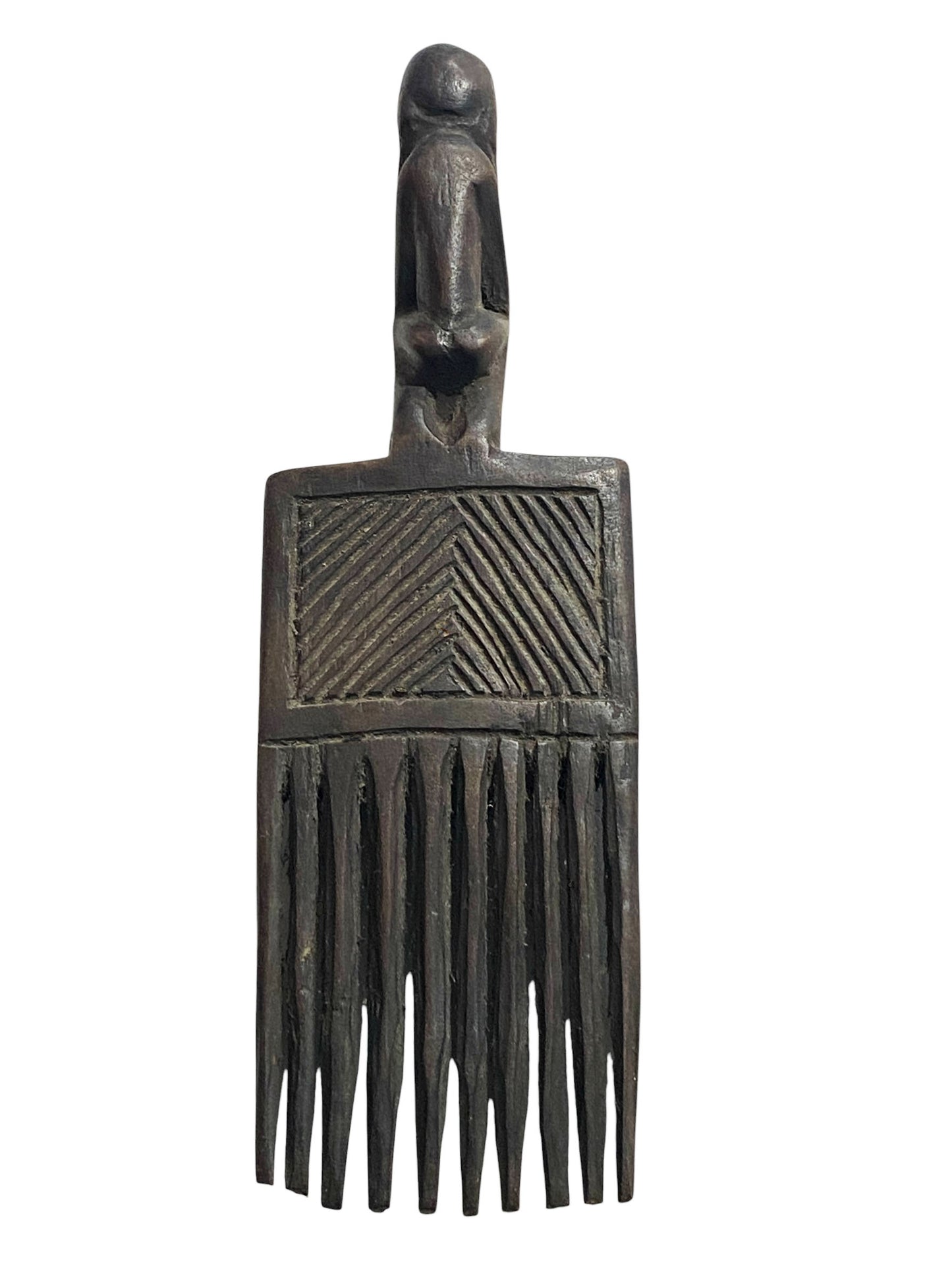 #1123Hemba Wedding Comb w/ Seating Figure Congo 8.5