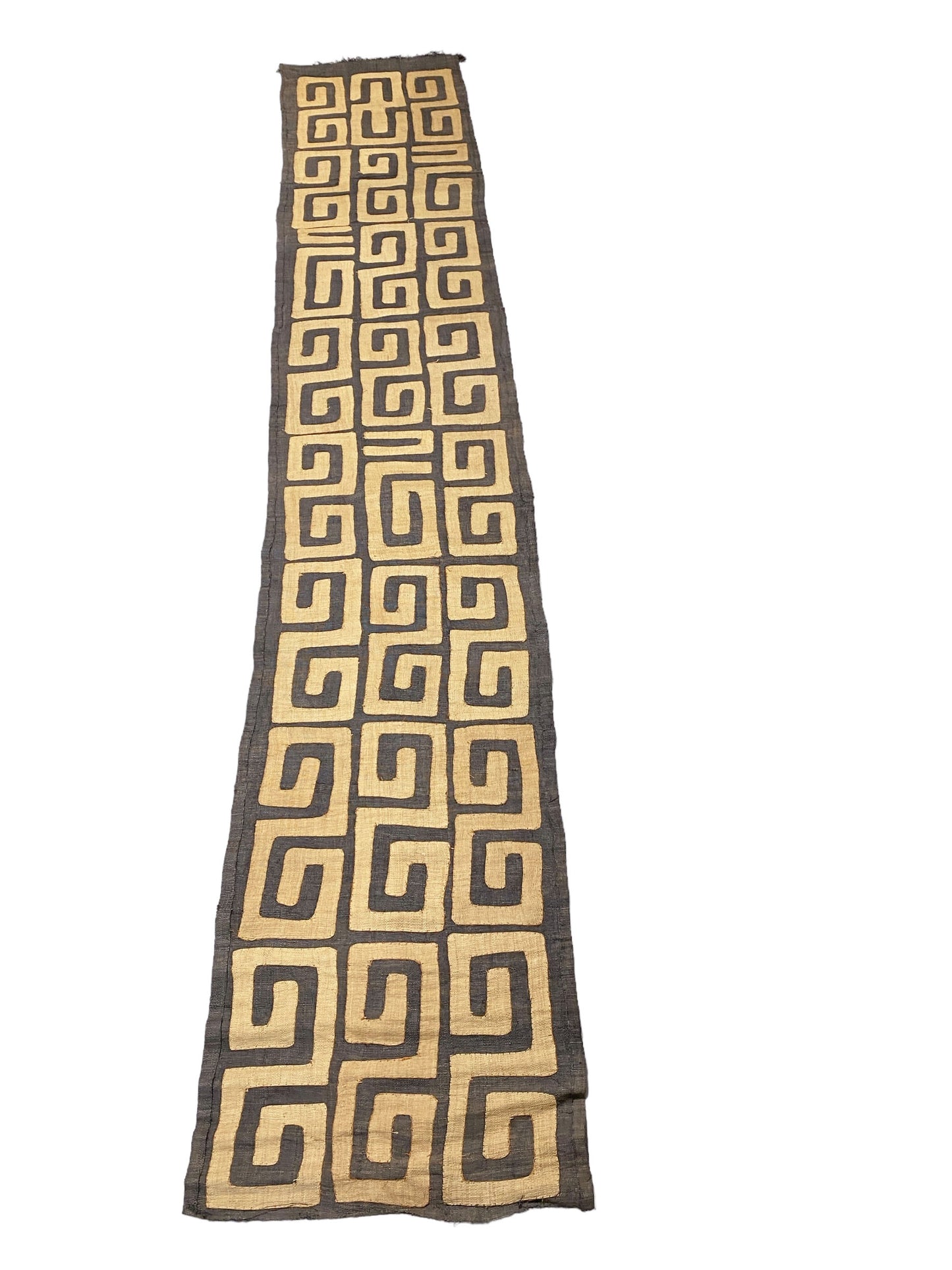 #5972 Superb African Kuba Cloth Raffia /Textile Zaire 119"