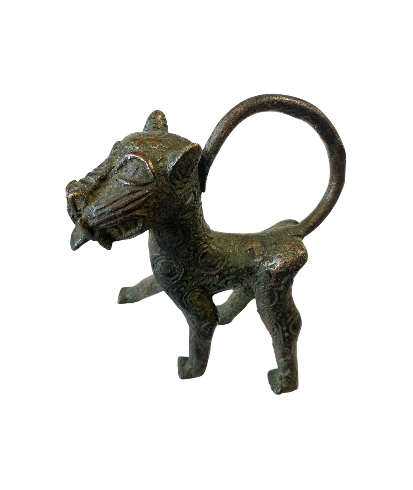 #5243 Superb Benin  Leopard Bronze Nigeria African 5.75" H