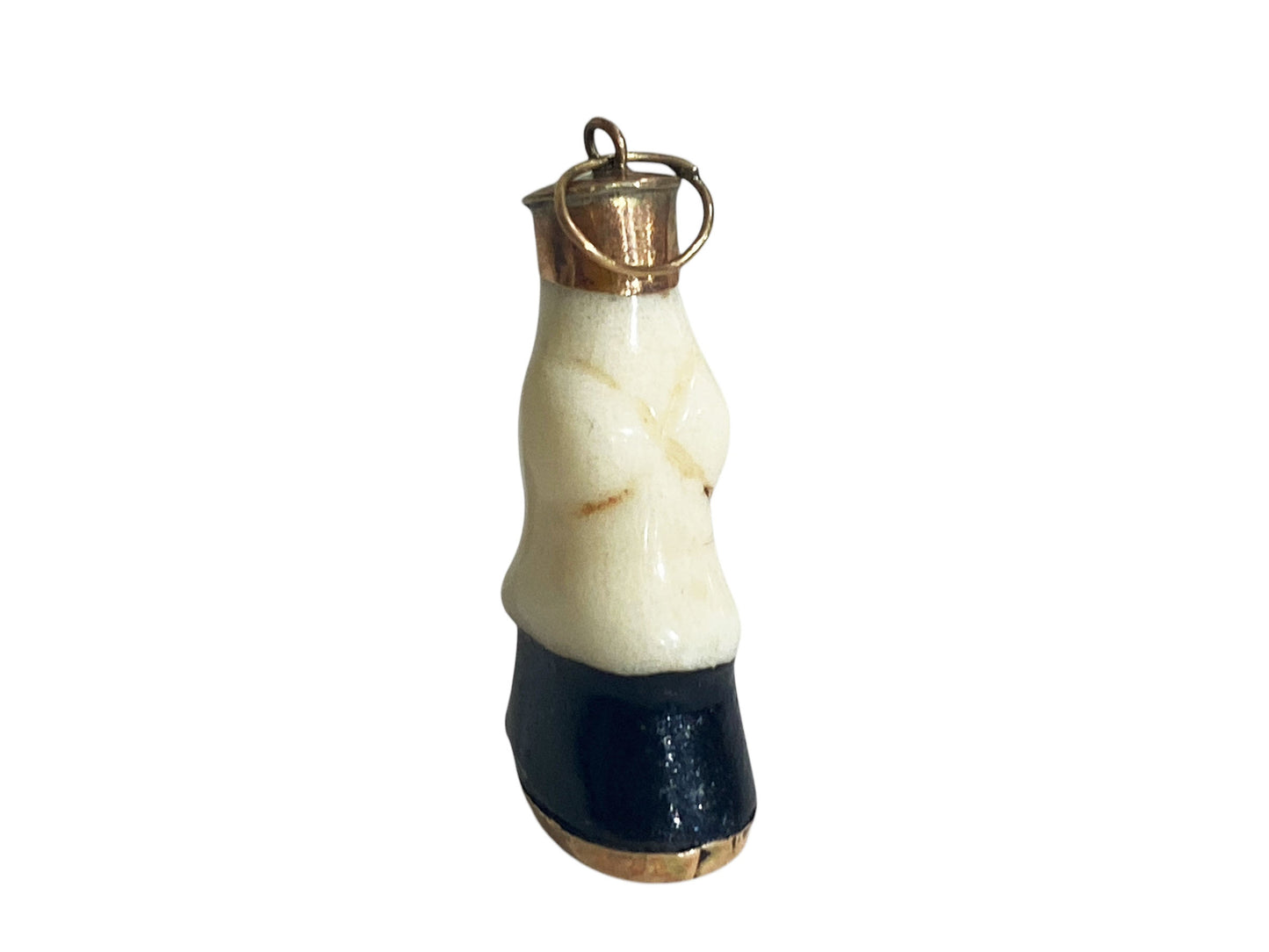 #6391 Vintage Bakelite and 14K gold Horse Hoof Charm pendant
