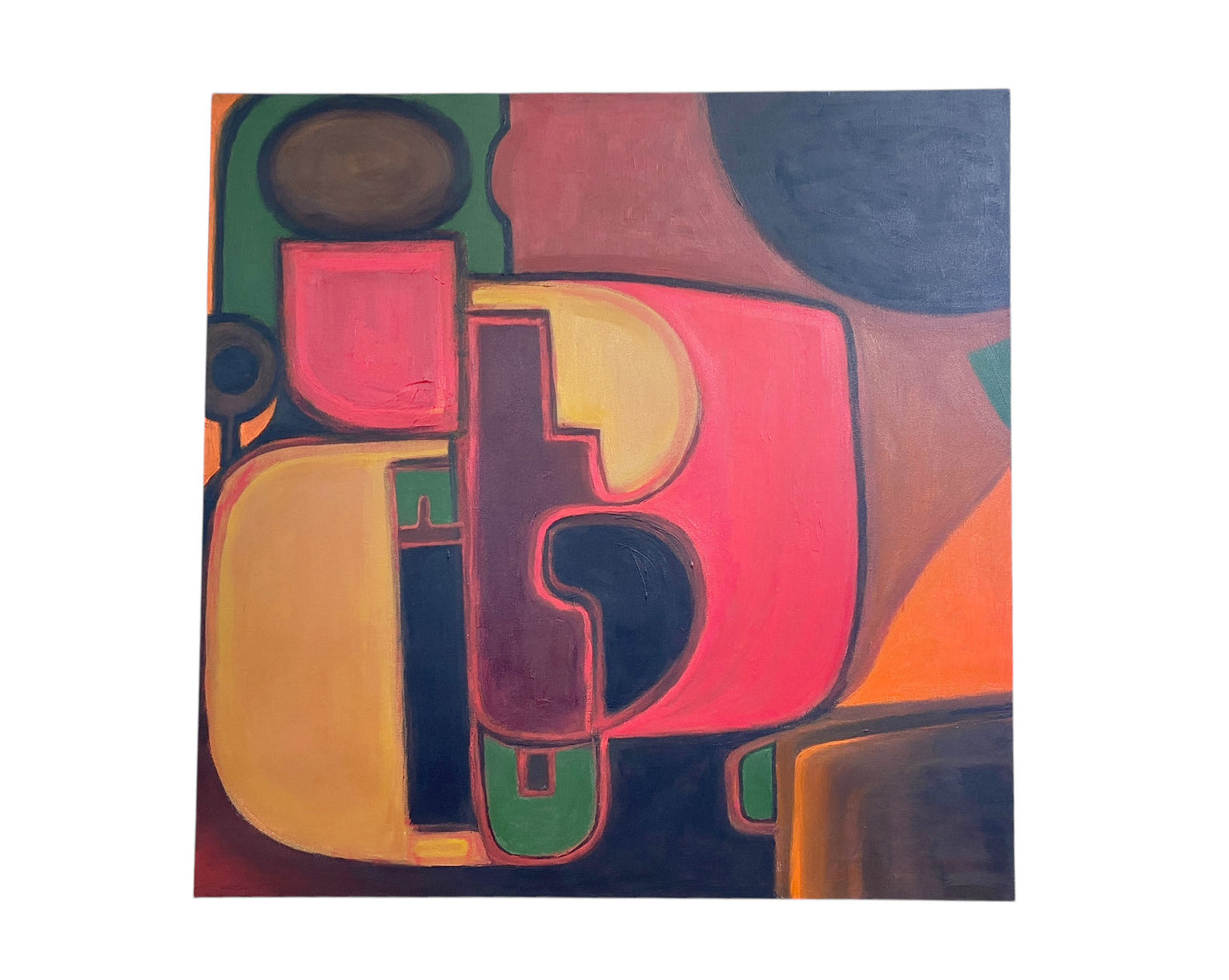 #6685 Acrylic on Canvas Abstract Signed YJR 36" H