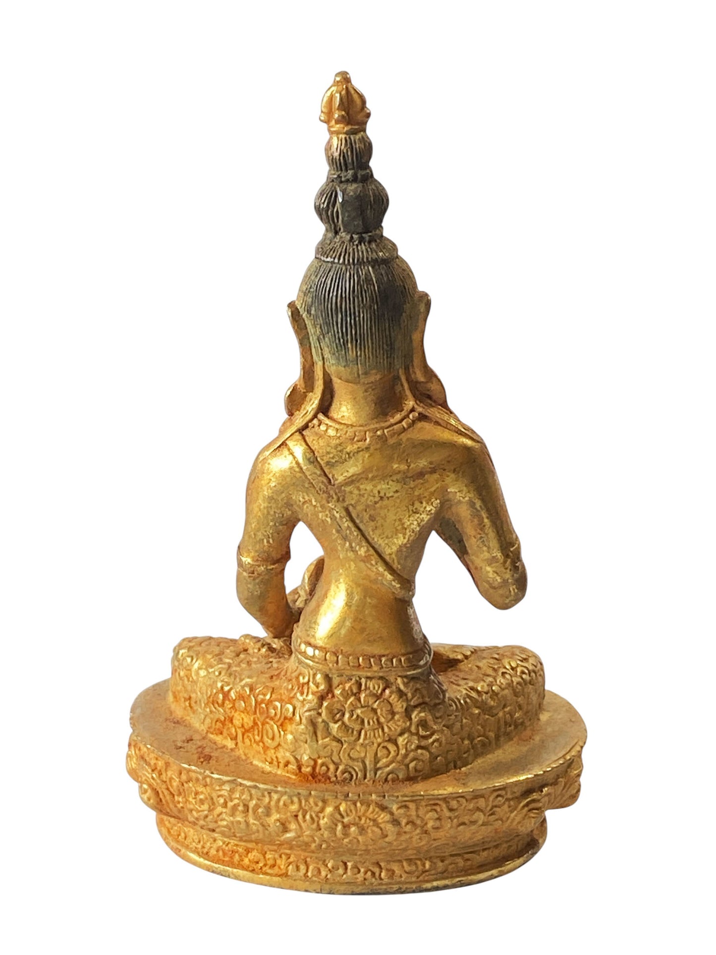#4064 Gilt Bronze Meditating Serenity Calming Buddha