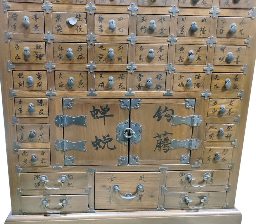#198 Vintage Chinese Apothecary Herbal Medicine Cabinet