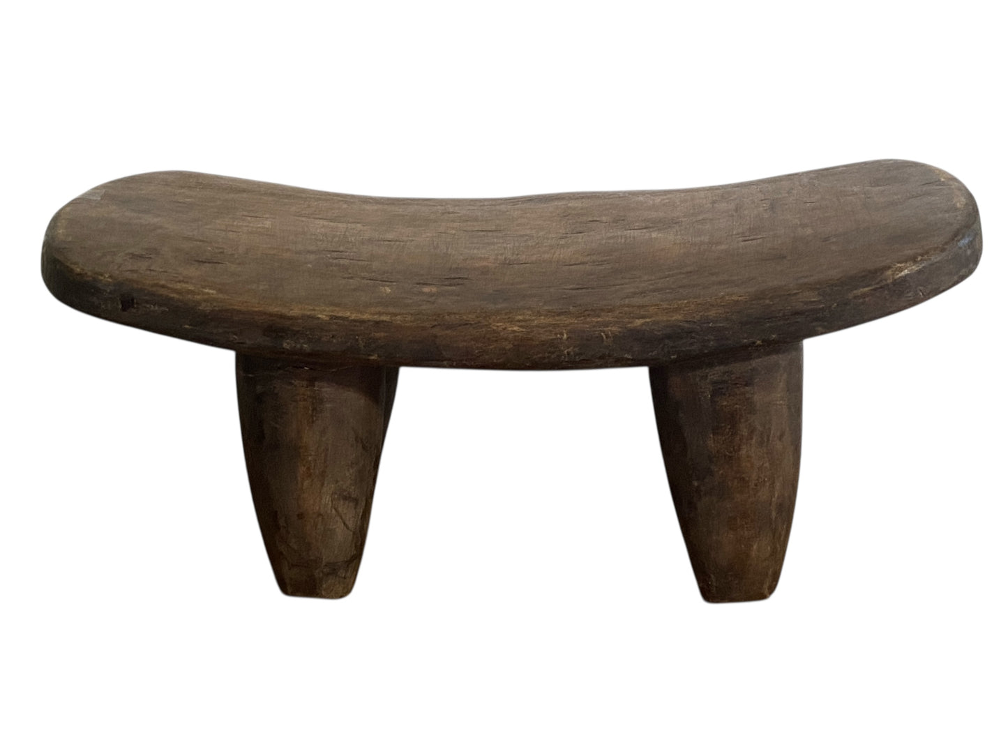 # 6666 Vintage African Carved Wood Senufo milk Stool 15.5" W